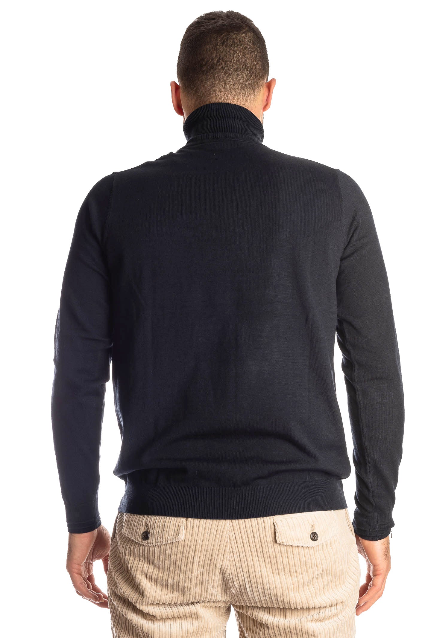 REFRIGUE Maglione collo alto blu R40571 COLLO-125