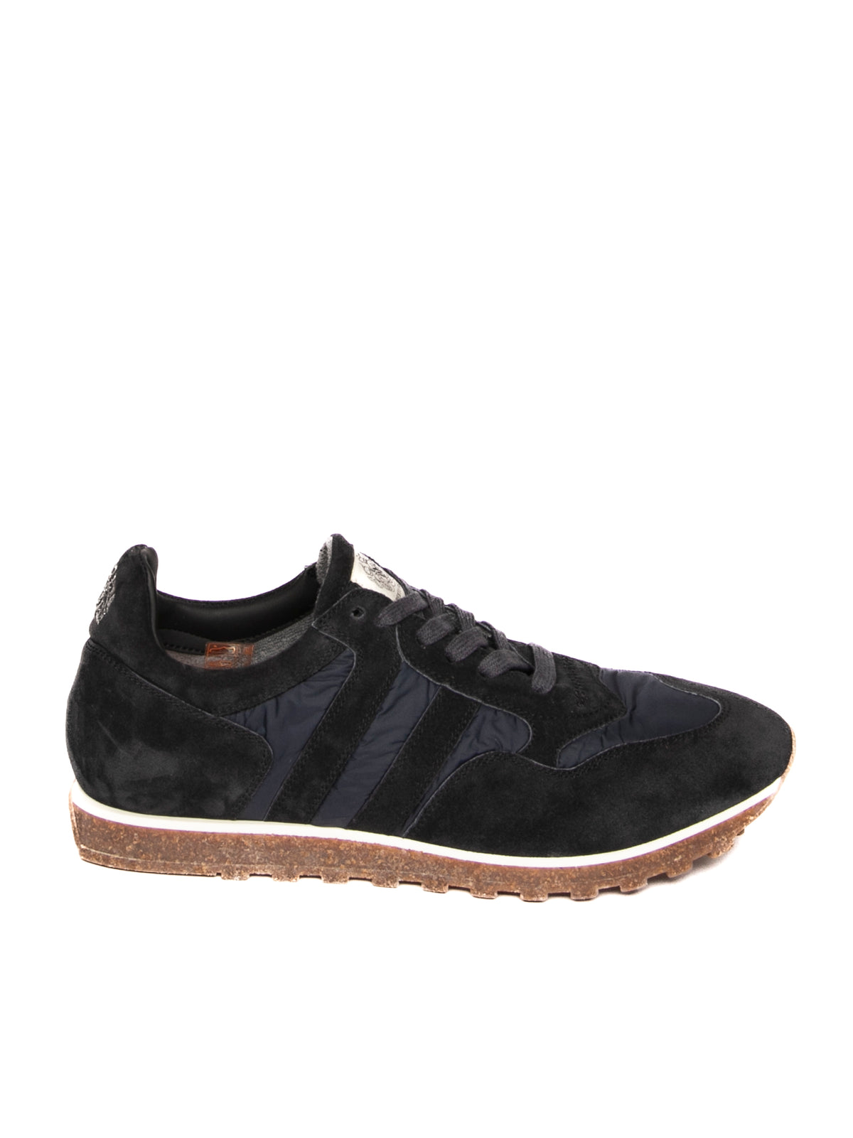 ALBERTO FASCIANI sneaker scamosciata blu<BR/> 6500 SAMBUCO-OFFBLACK