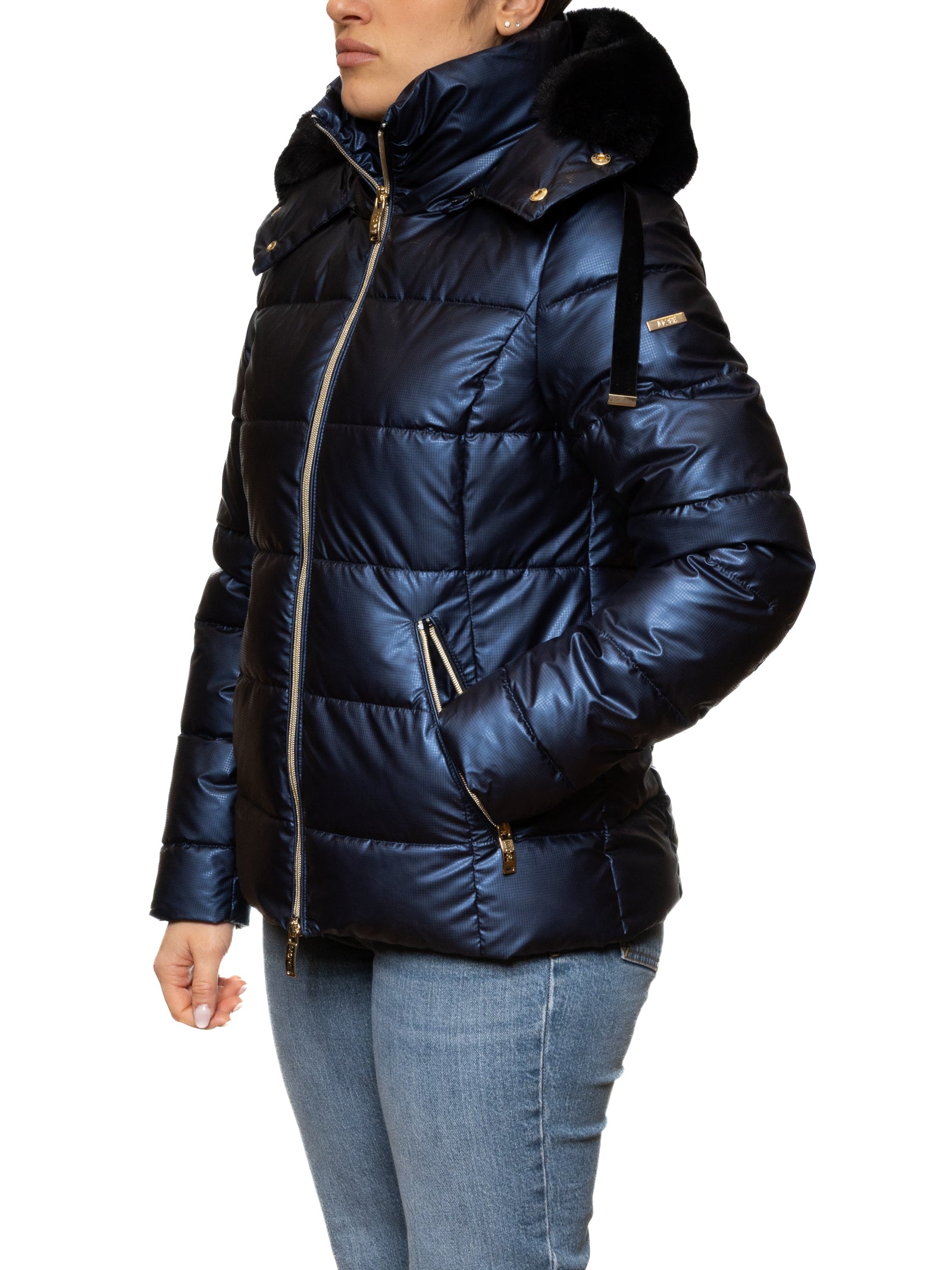 MORE giubbino piuma blu W2046 PIUMA-BLU