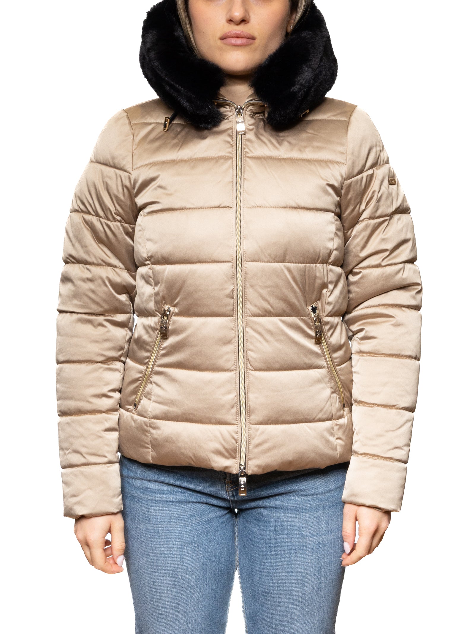 MORE giubbino piuma beige W500 PIUMA-BEIGE