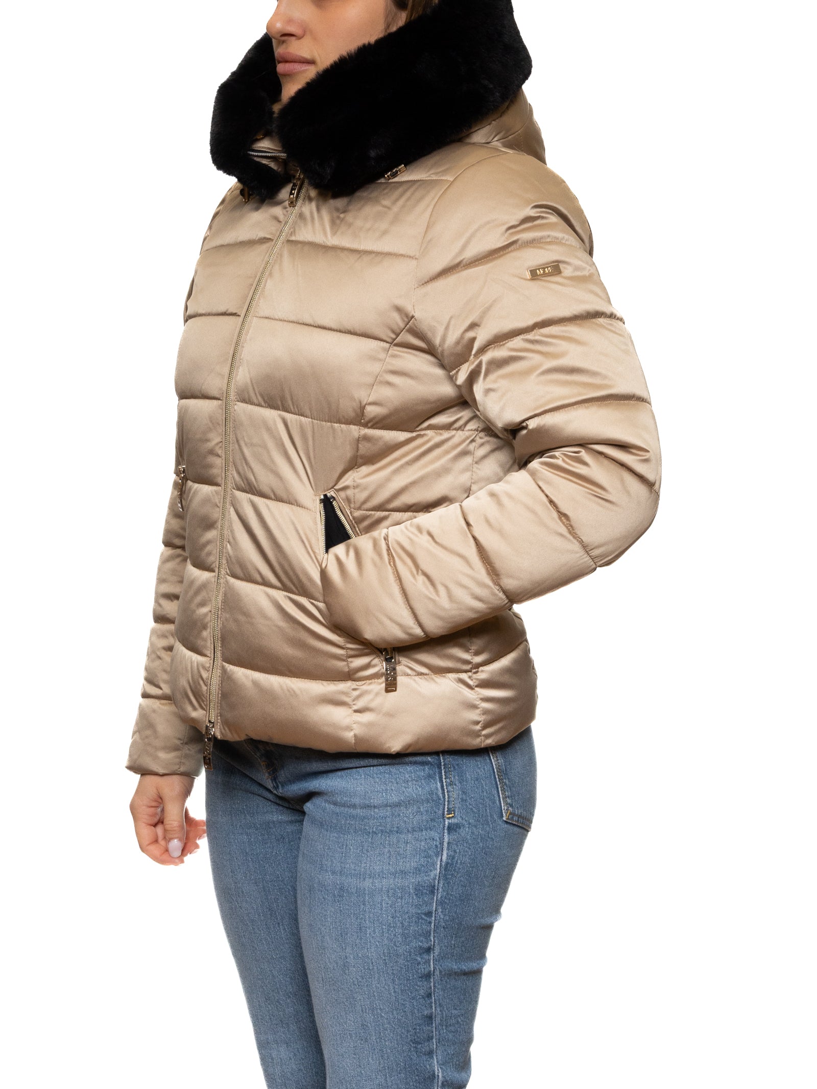 MORE giubbino piuma beige W500 PIUMA-BEIGE
