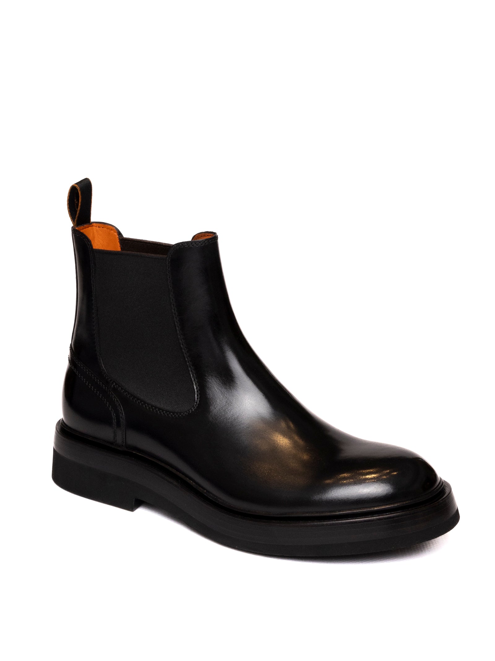 SANTONI stivaletto in pelle nero 18633 PELLE-NERO