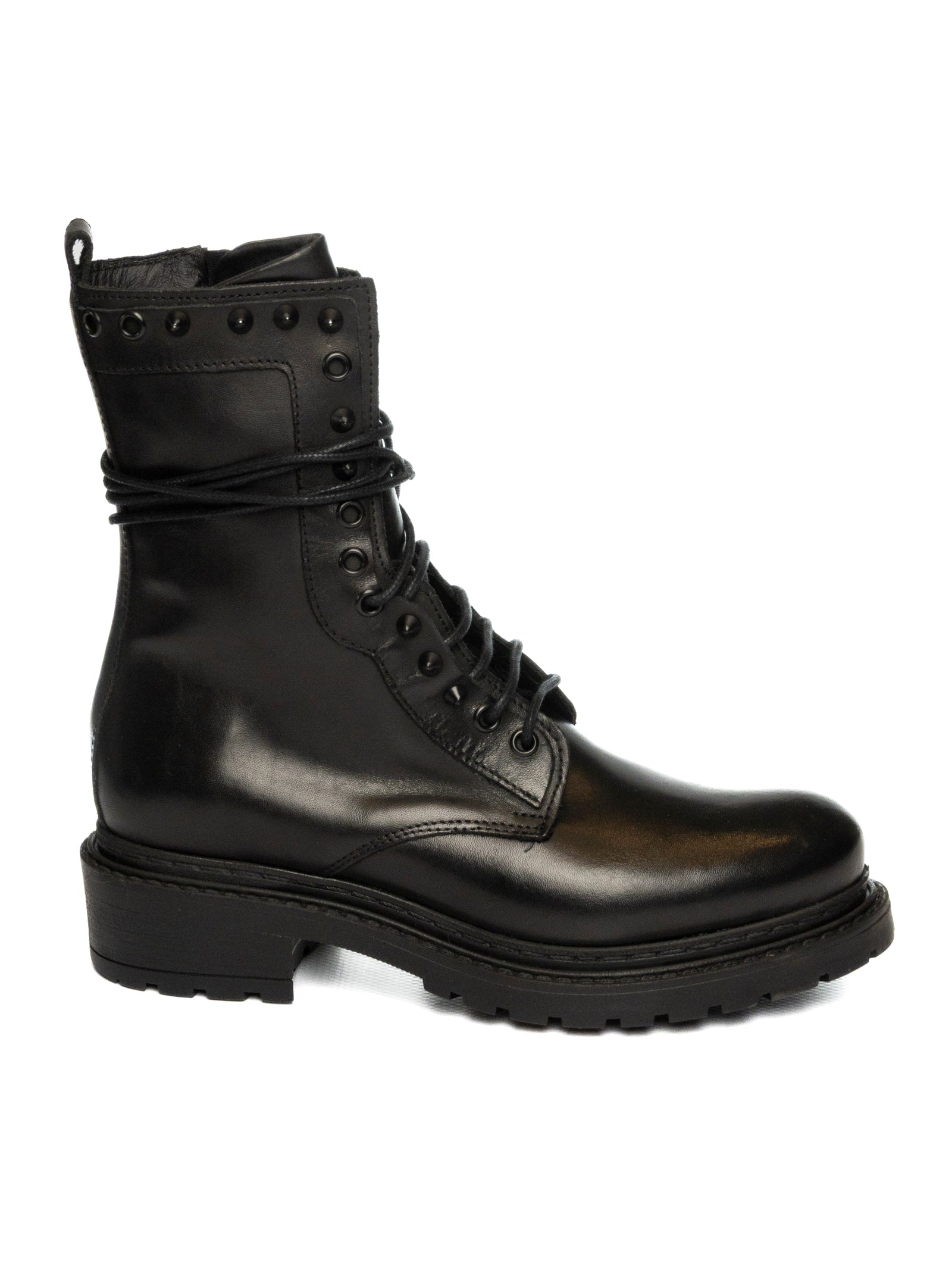 UP44 Anfibio borchie pelle nero MA600 VIT-NERO