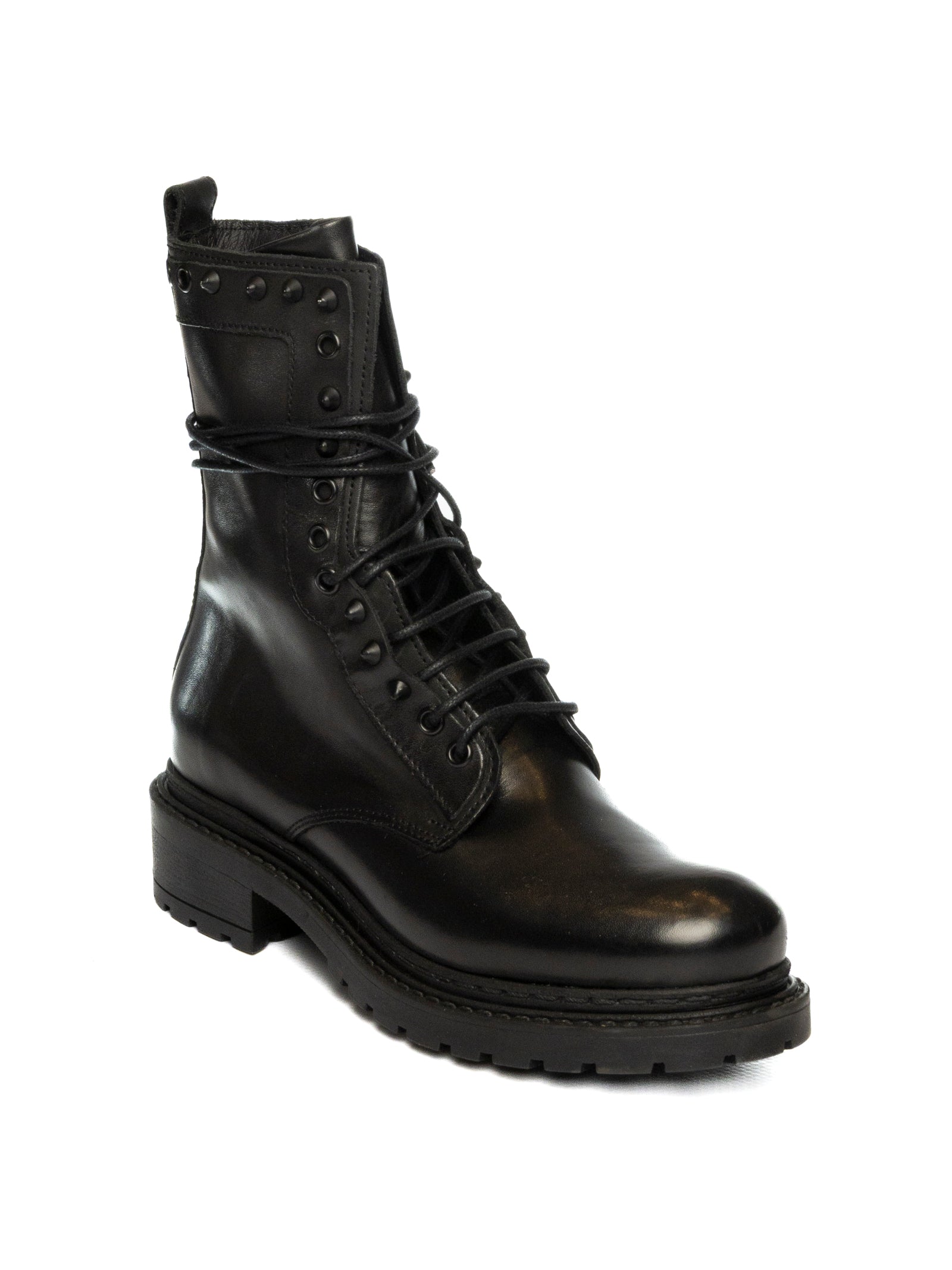 UP44 Anfibio borchie pelle nero MA600 VIT-NERO