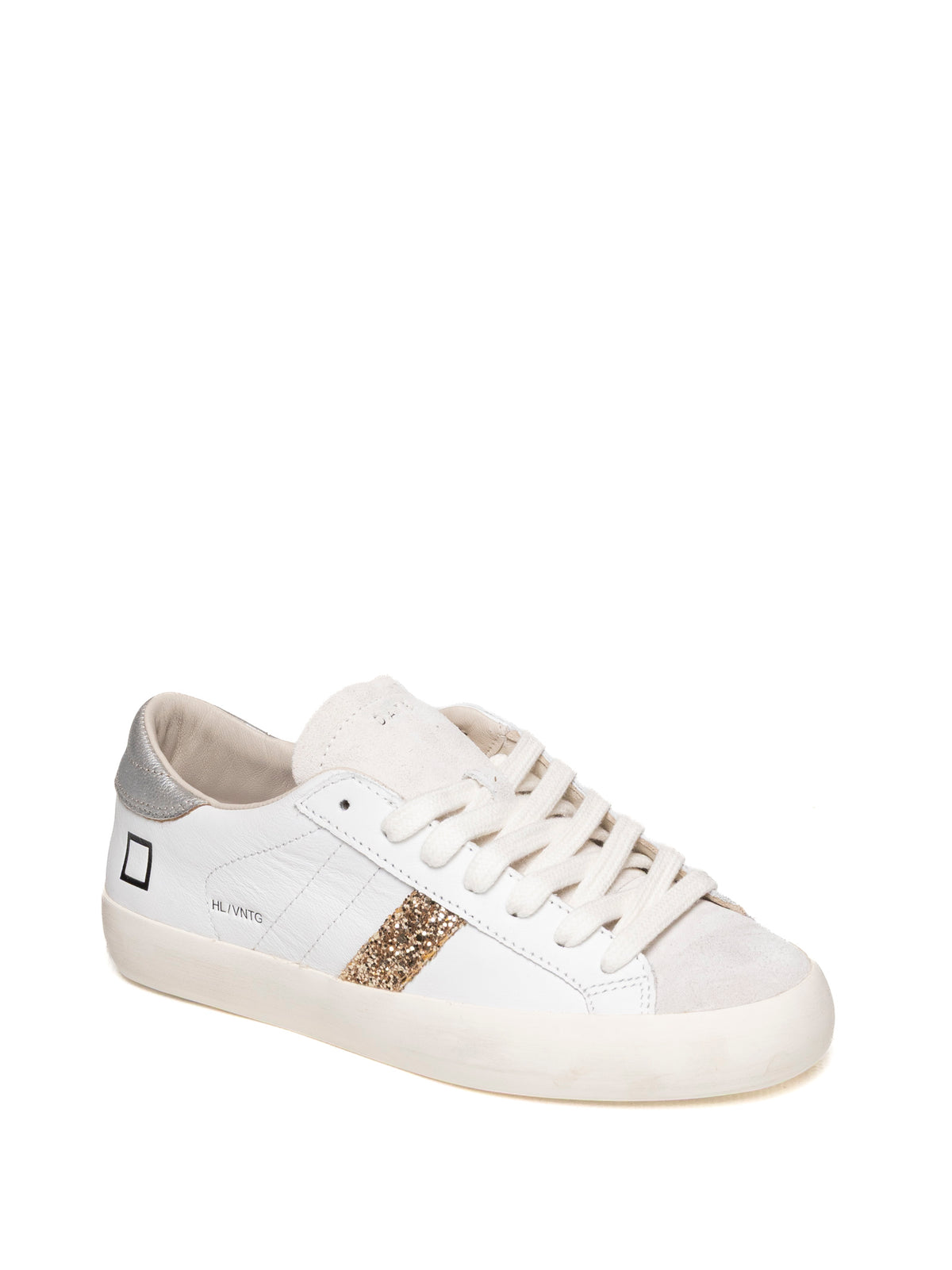 D.A.T.E. HILL LOW VINTAGE D CALF-WHT/SILV