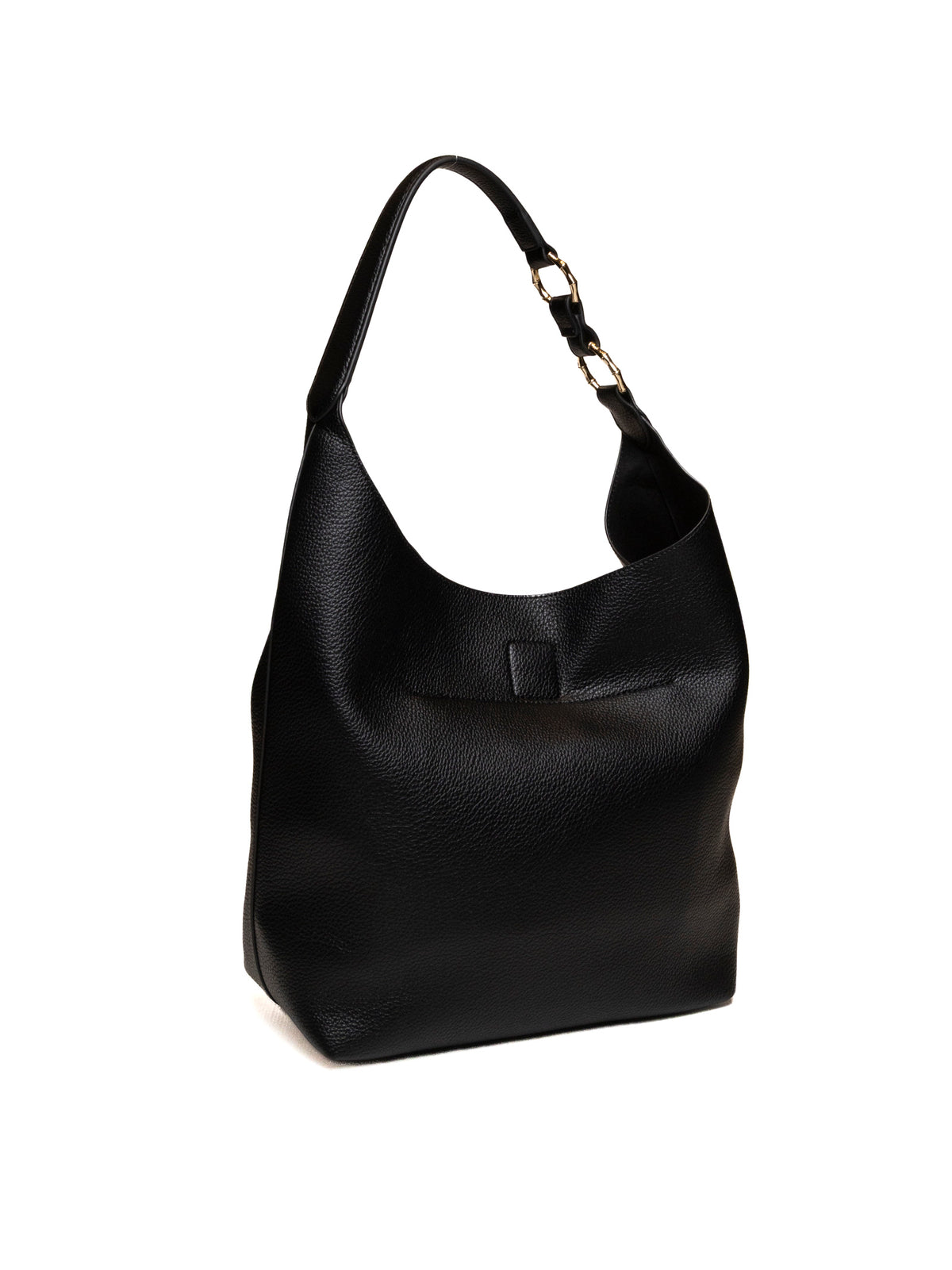 Borsa hobo nera in pelle martellata Ermanno Scervino vista dal retro