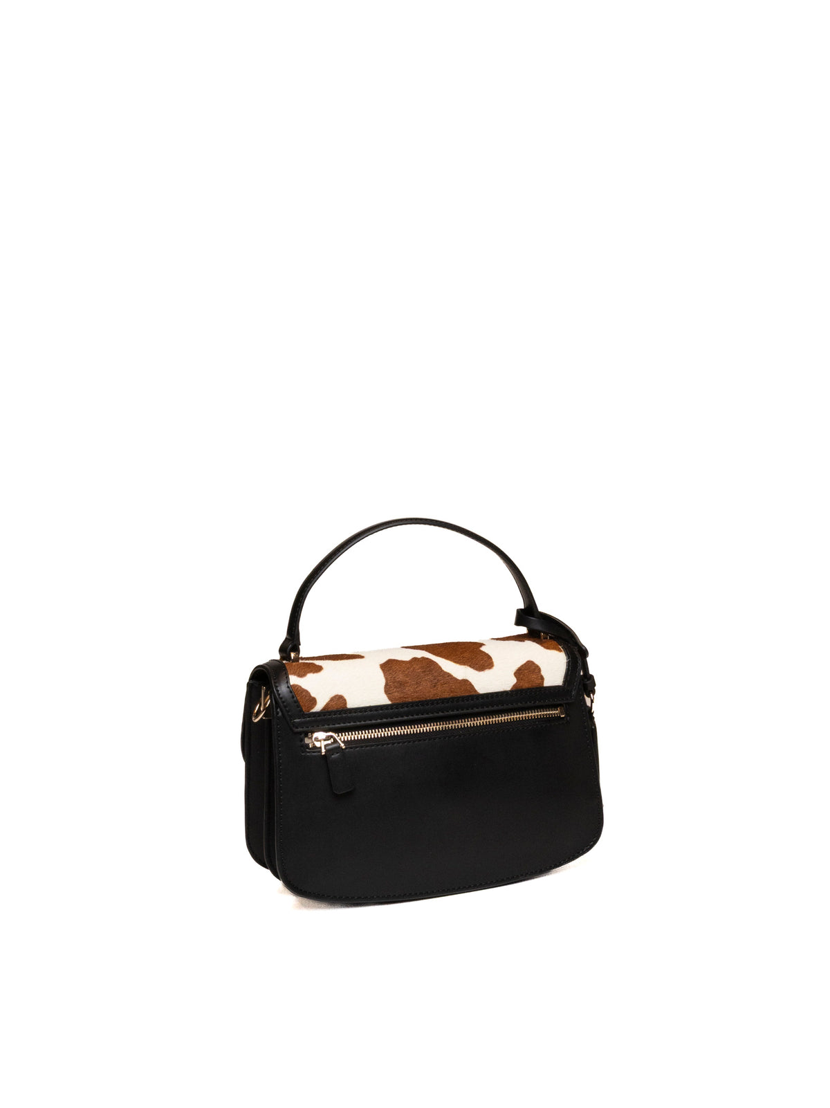 Borsa a tracolla maculata Guess vista posteriore con tasca con zip e tracolla
