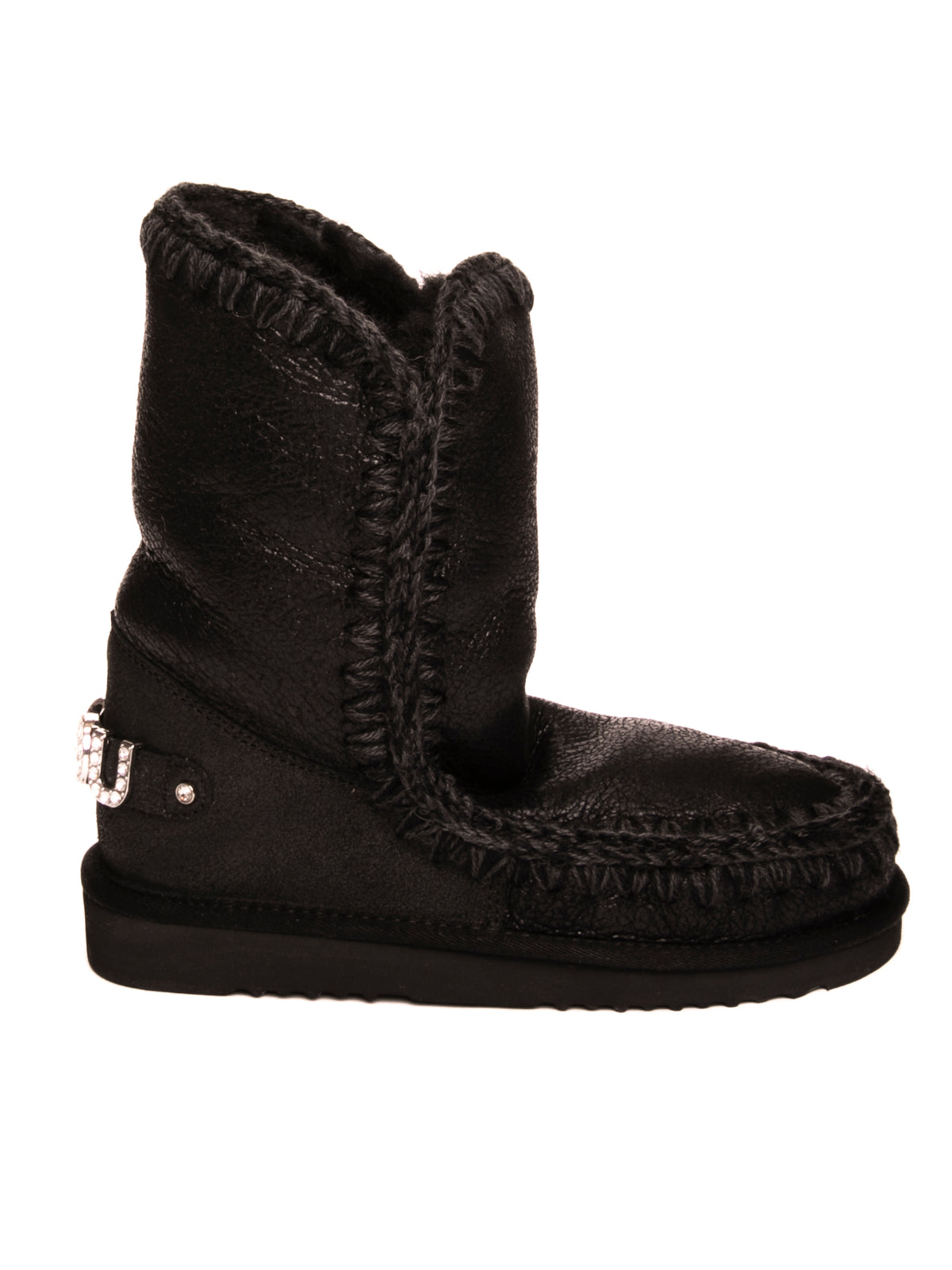 MOU stivaletto eskimo 24 nero logo metal<BR/> ESKIMO 24 RHINESTONES LOGO 101037B-CBKG