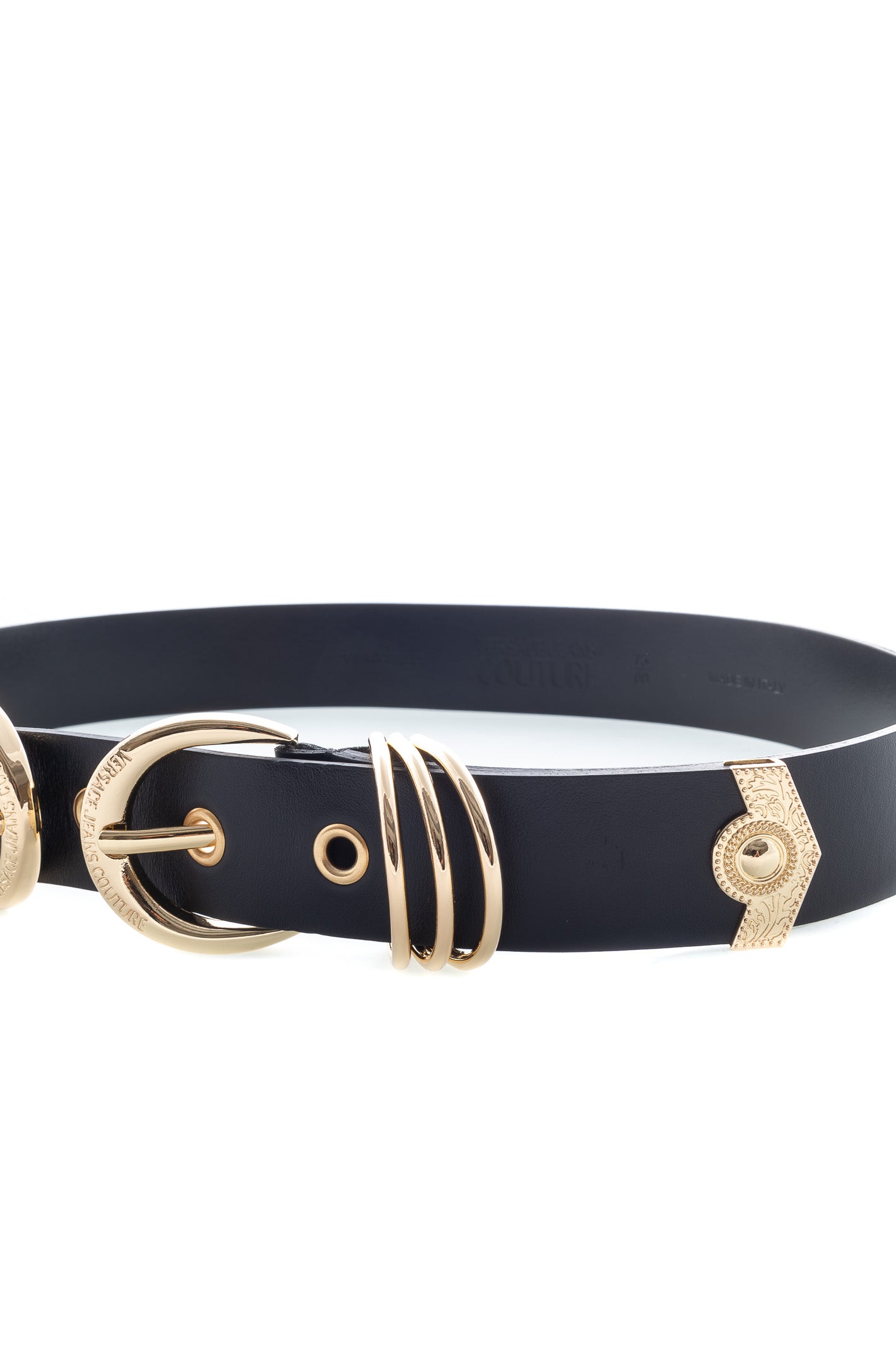 VERSACE JEANS COUTURE Cintura doppia fibbia pelle nero/oro BF11 71447-899