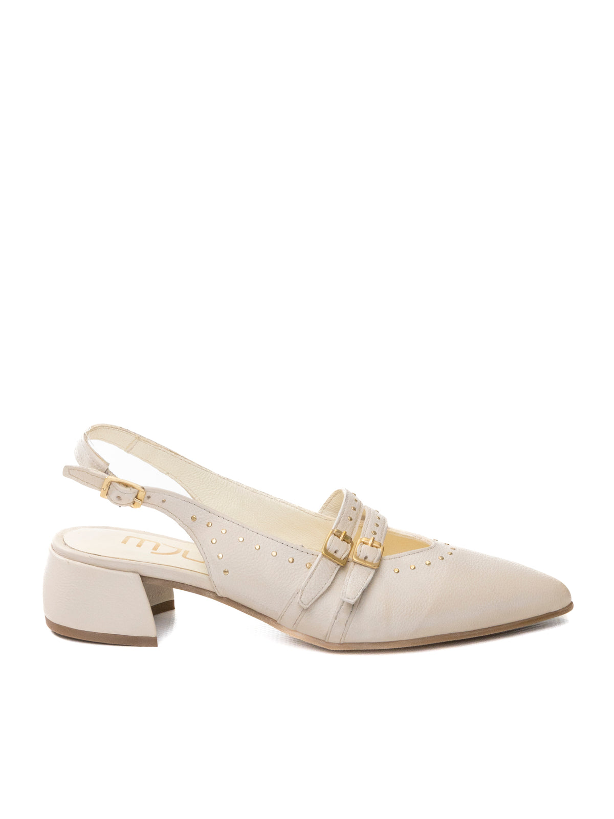 MJUS Chanel fibbie borchie bianco L72109 PELLE-6280