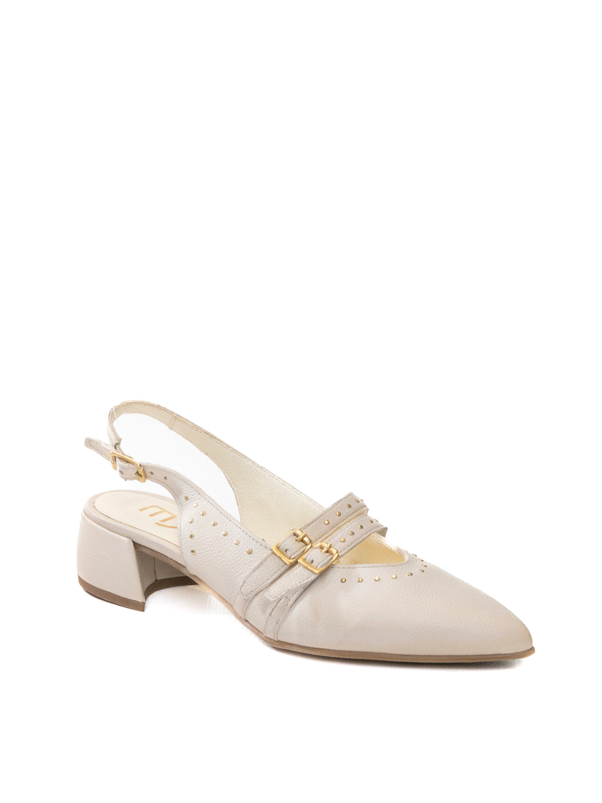 MJUS Chanel fibbie borchie bianco L72109 PELLE-6280