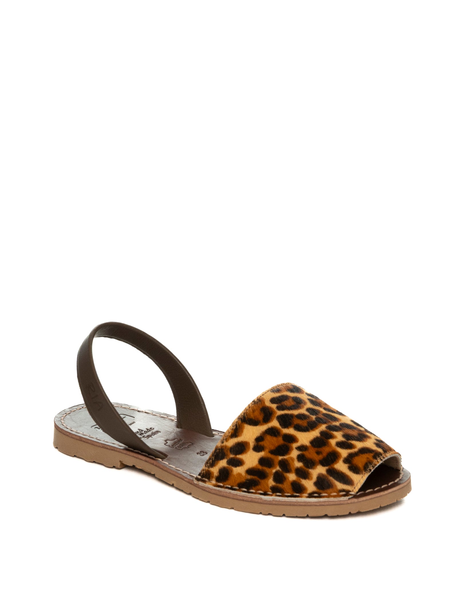 RIA MENORCA sandalo flat pelle argento 20002 JAVA-LEOPARD