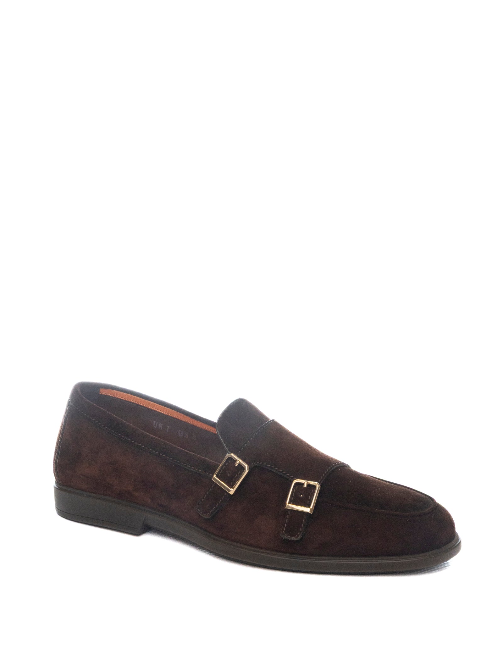 SANTONI Mocassino doppia fibbia camoscio moro 19006 SUEDE-S26