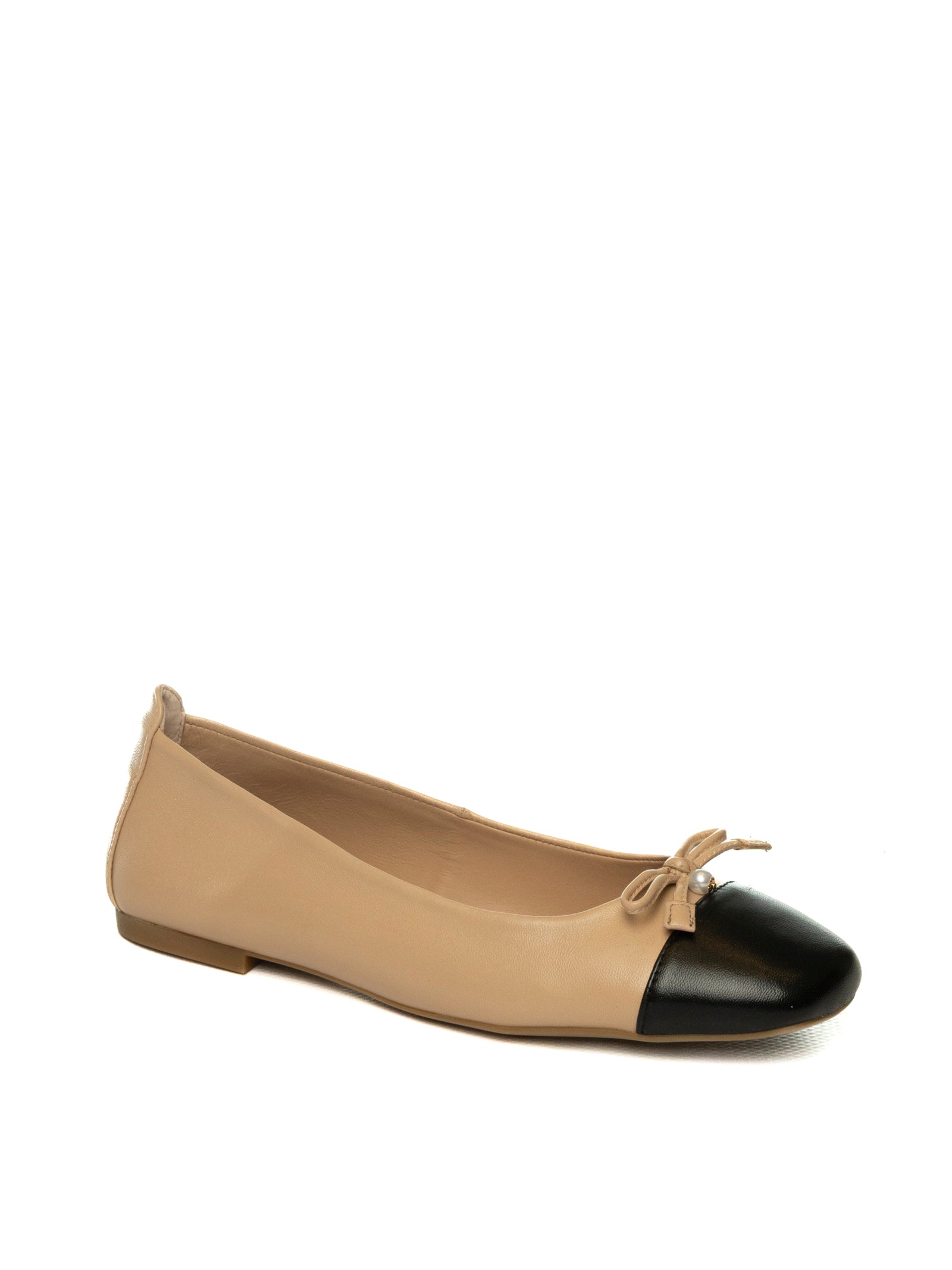 UNISA Ballerina pelle nude/nero BELLE PELLE-SKIN/BLK