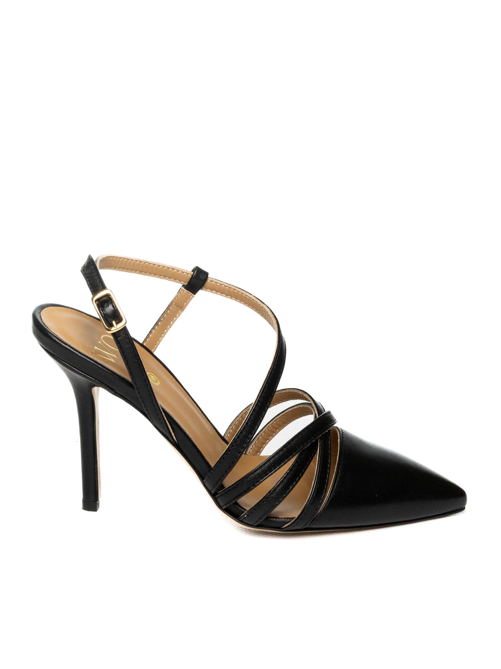WO MILANO Sandalo pelle nero W215 SETA-NERO