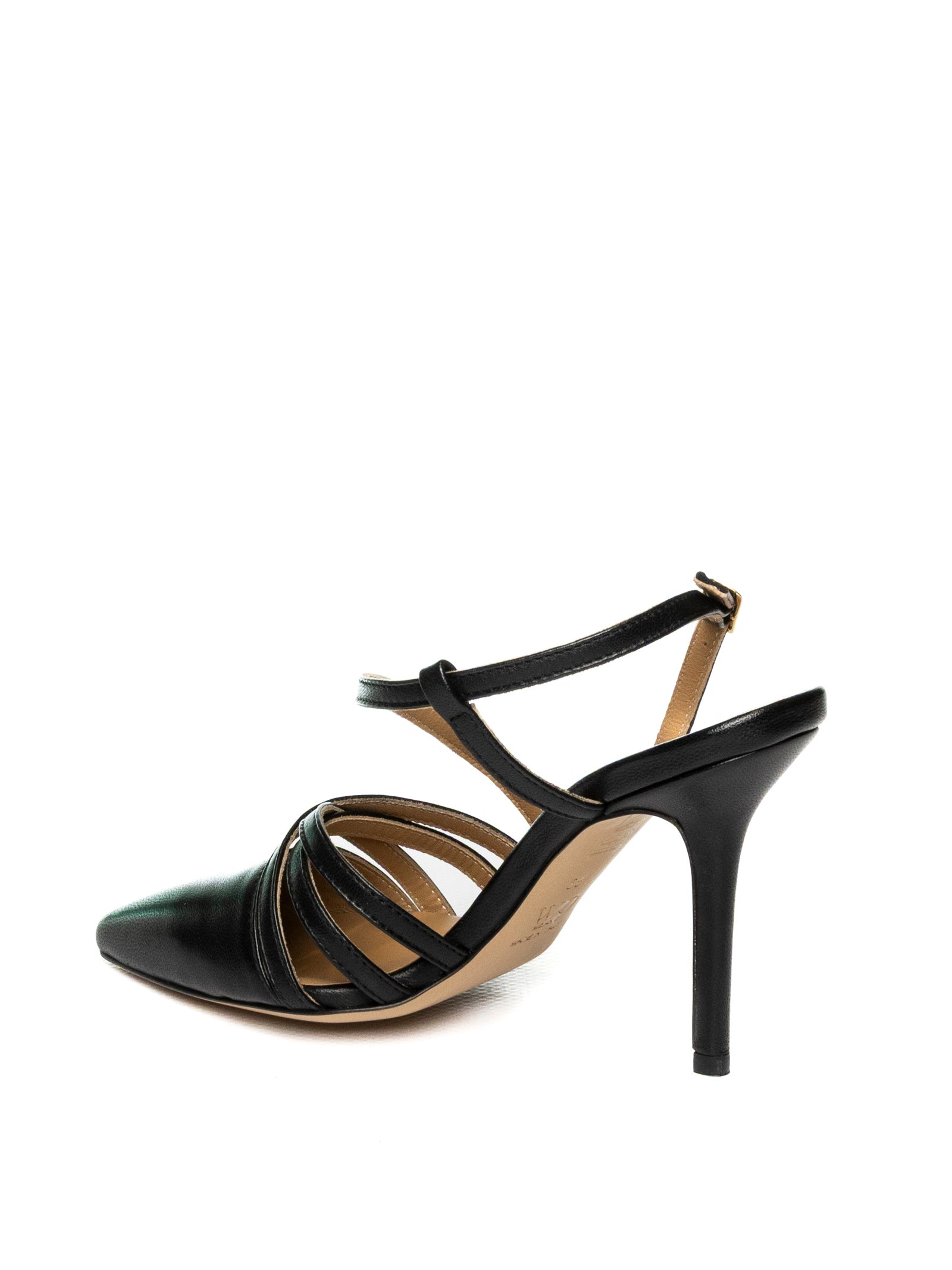 WO MILANO Sandalo pelle nero W215 SETA-NERO