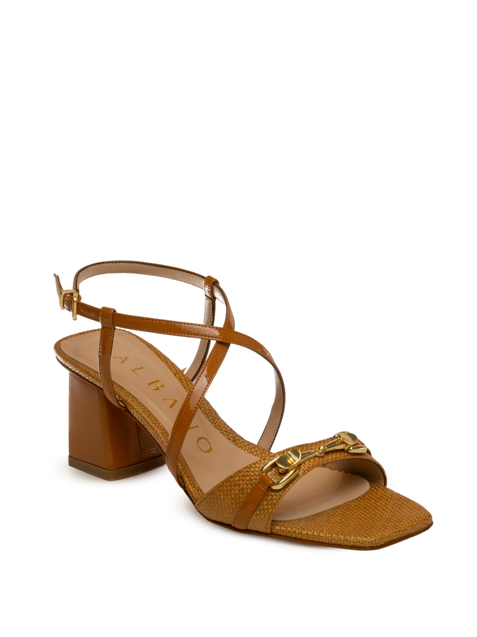 ALBANO Sandalo pelle rafia cuoio 5564 RAFIA-CUOIO