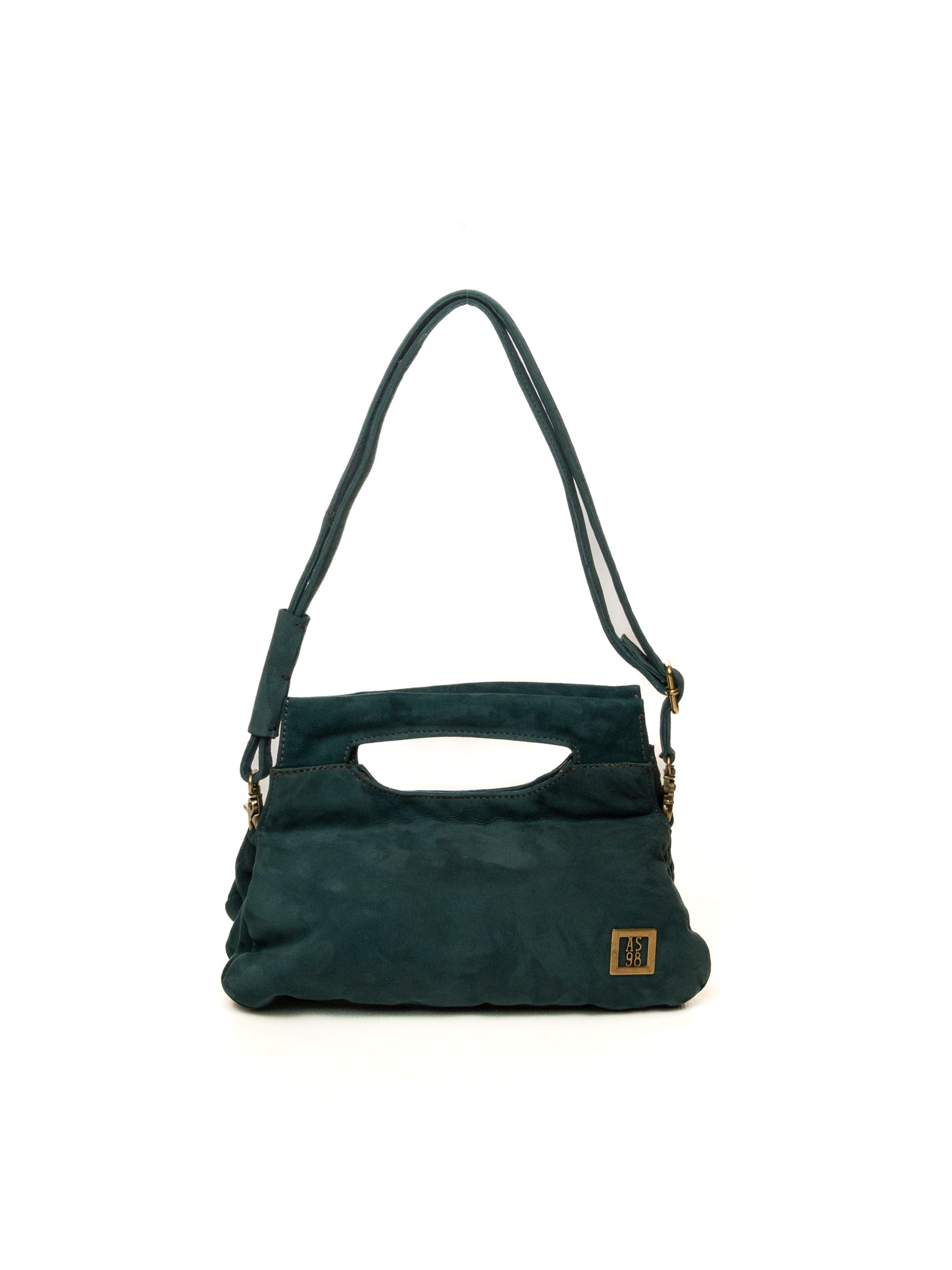 AS98 borsa a mano verde 200804 CAMOSCIO-TEAL
