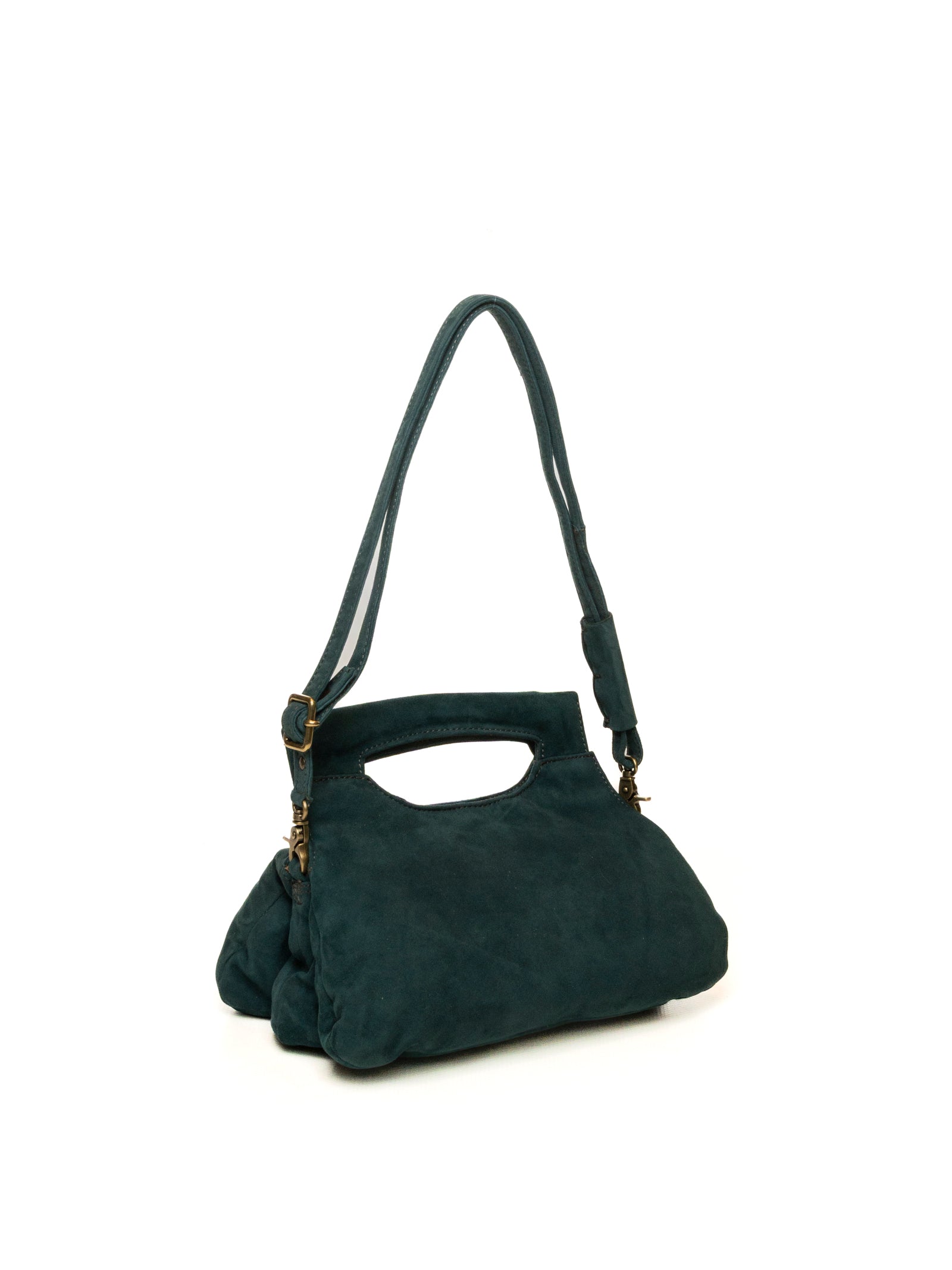 AS98 borsa a mano verde 200804 CAMOSCIO-TEAL