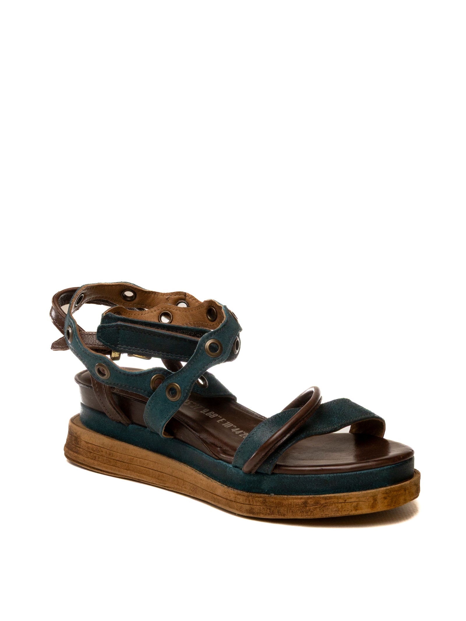 AS98 Sandalo pelle blu/moro A15050 CAMOSCIO-TEA