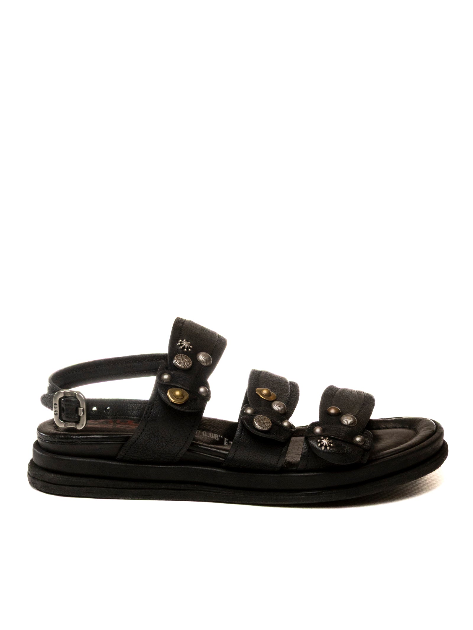 AS98 Sandalo pelle nero B60020 PELLE-NERO