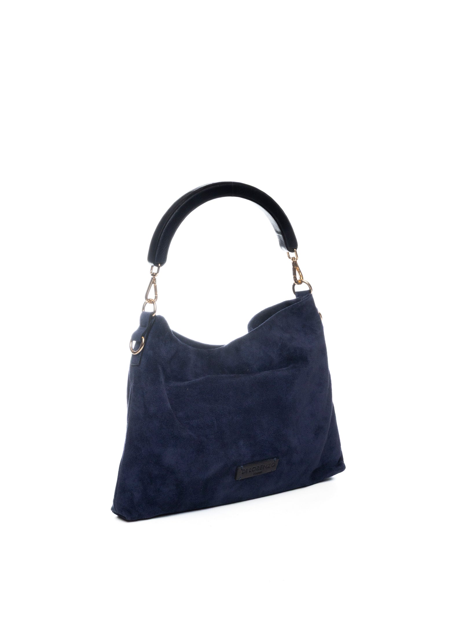 DI LORENZO borsa a spalla fiorellino blu FIORELLINO CAMOSCIO-BLU