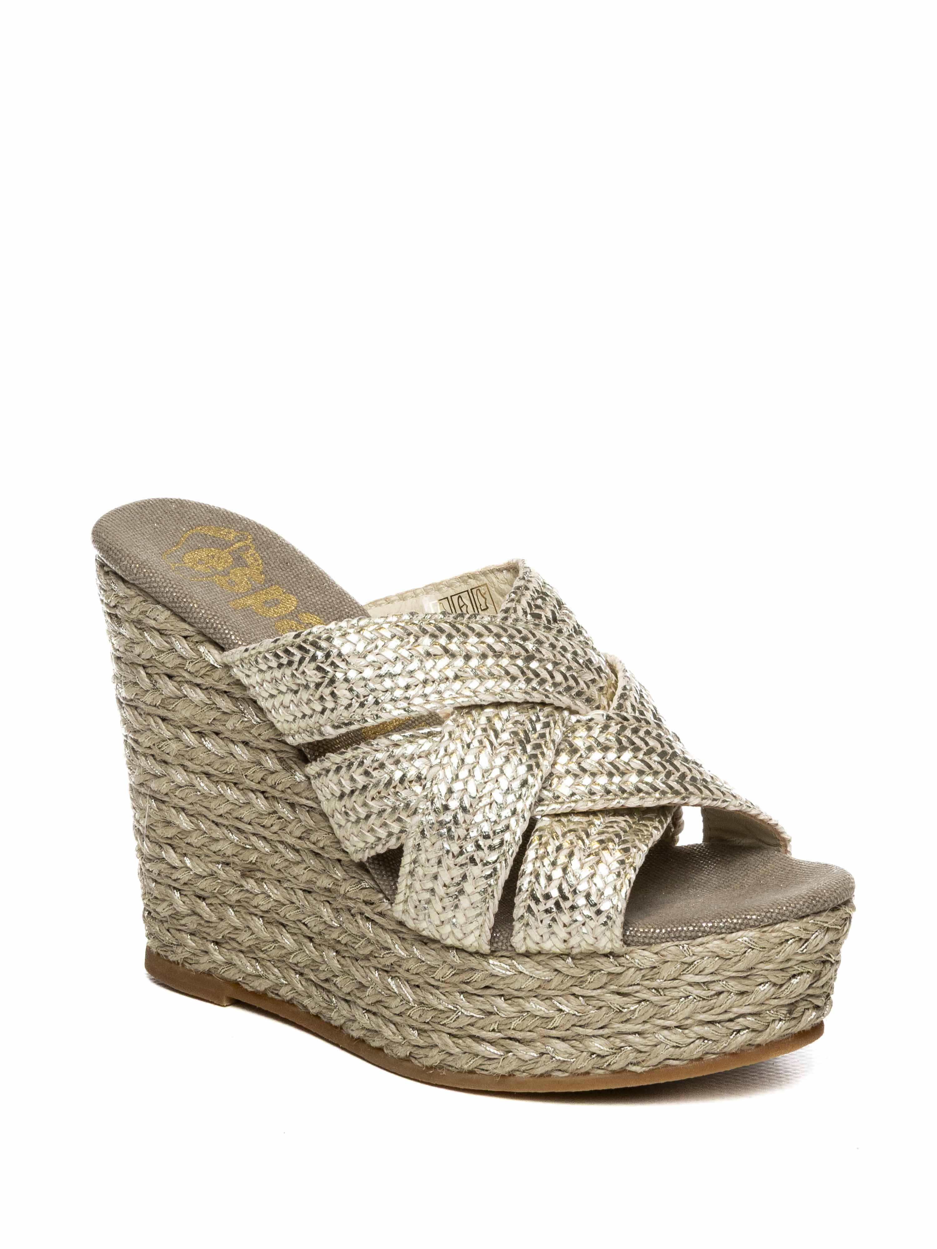 ESPADRILLES Sandalo nico intrecciato platino NICO TRENZAS-PLATINO