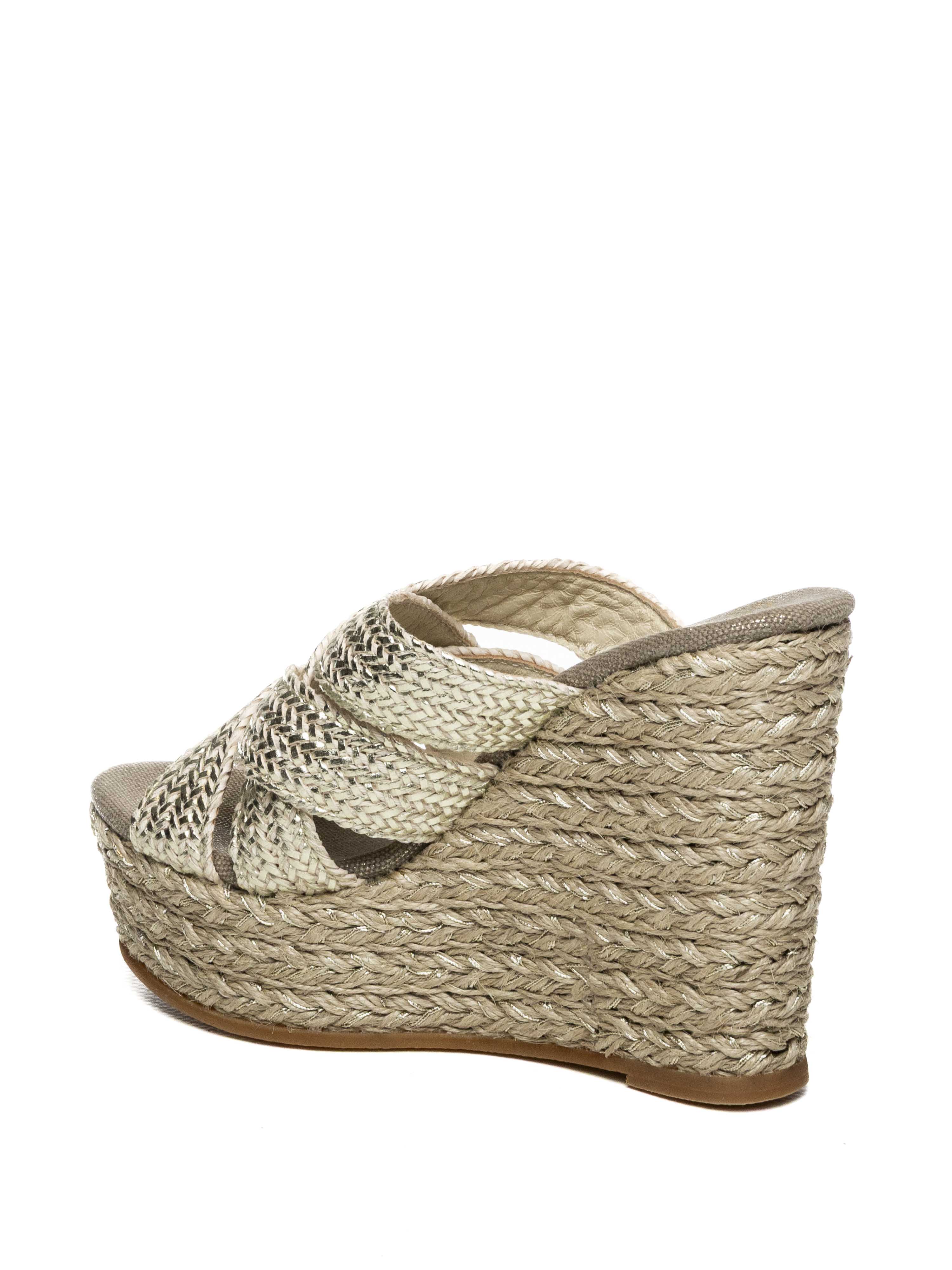 ESPADRILLES Sandalo nico intrecciato platino NICO TRENZAS-PLATINO