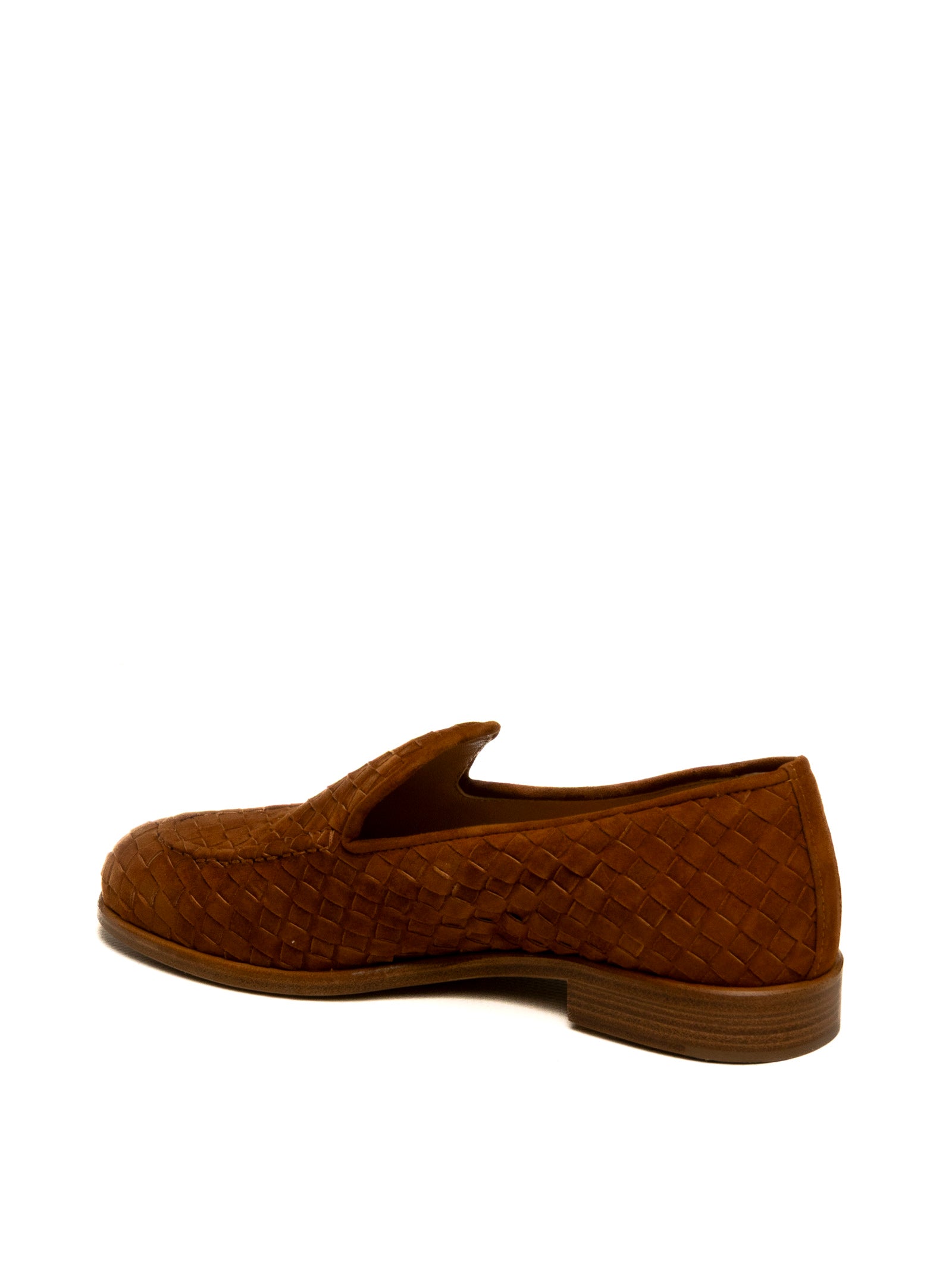 FRANCO RUSSO Mocassino camoscio intrecciato brandy 9907 CAM-BRANDY