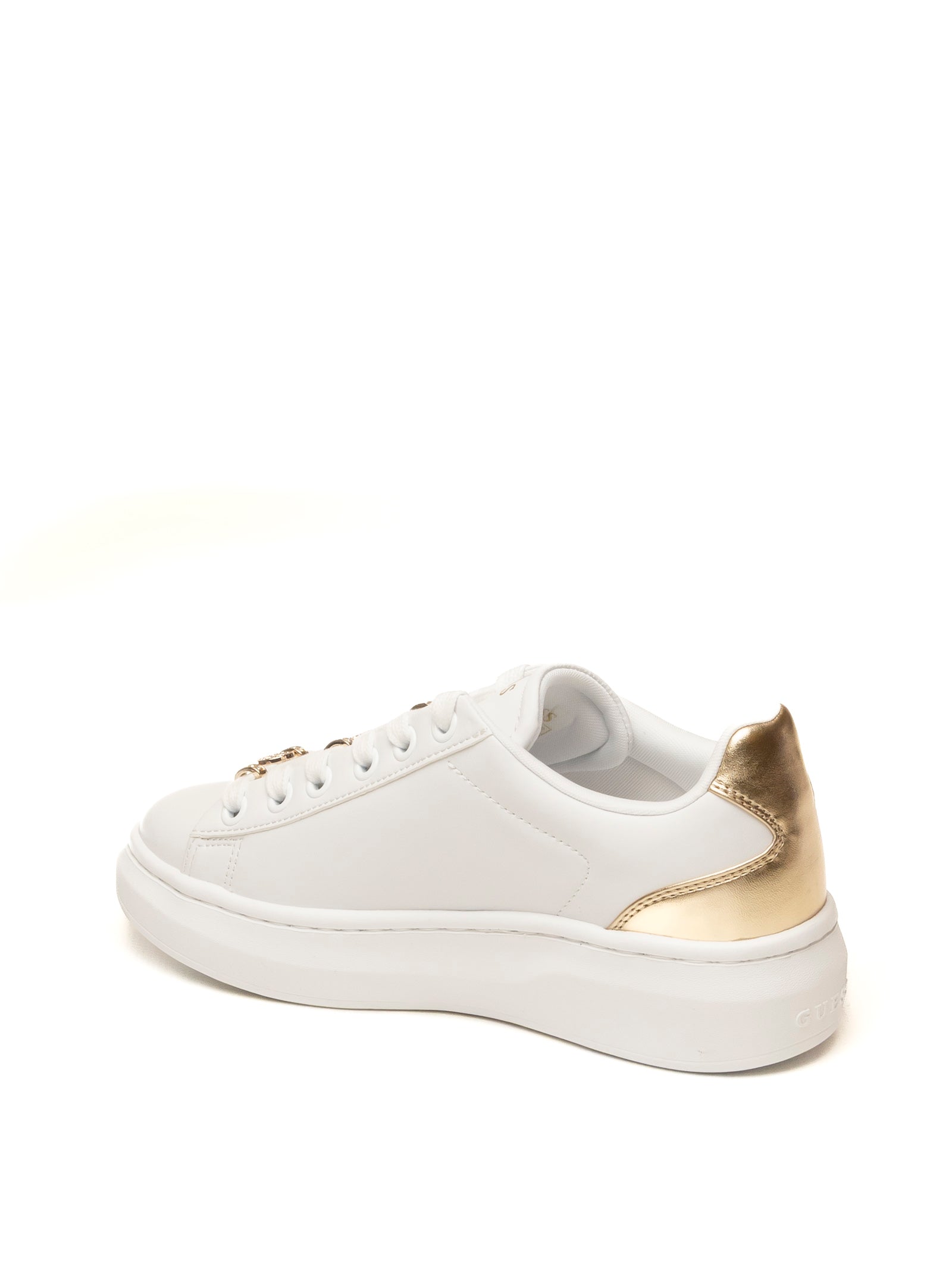 GUESS Sneaker fiona charme bianco/oro FLJFIO ELE12 FIONIA-WHT/PLT