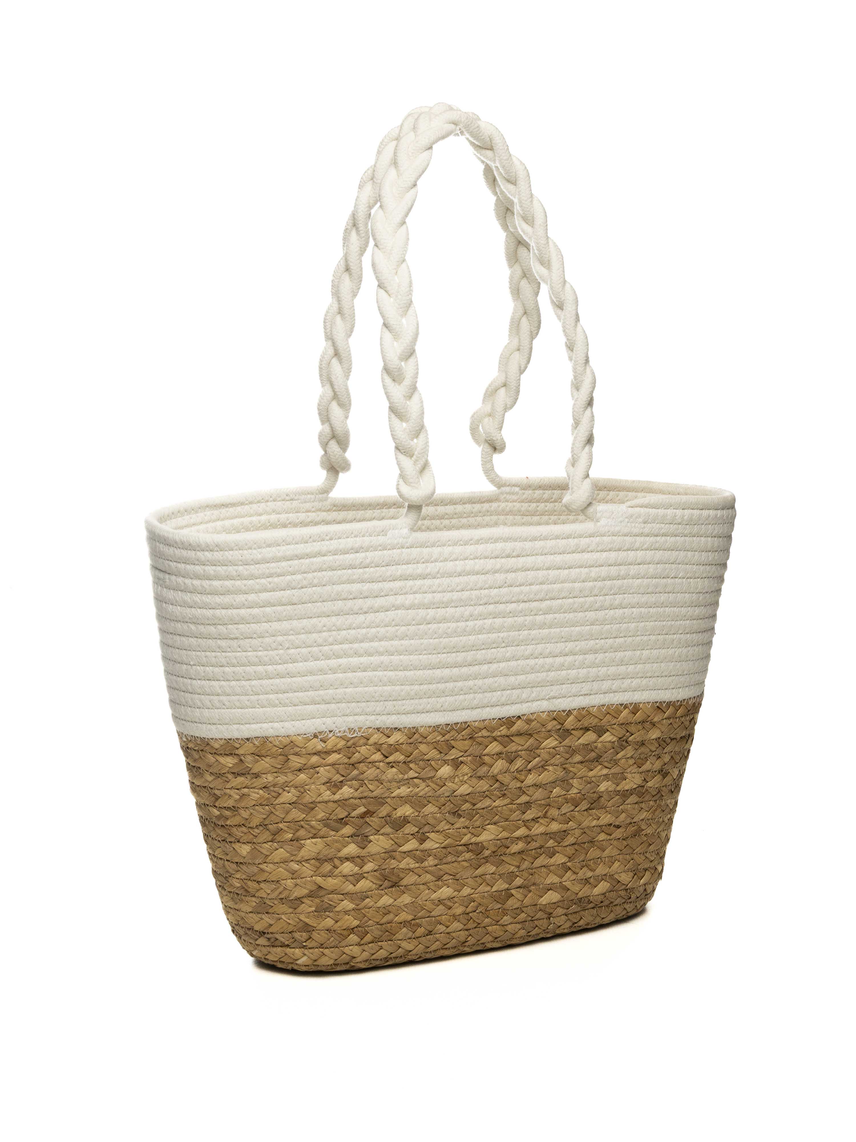 HATYOU borsa a spalla bianca/naturale BP0303 TESSUTO-BIANCO