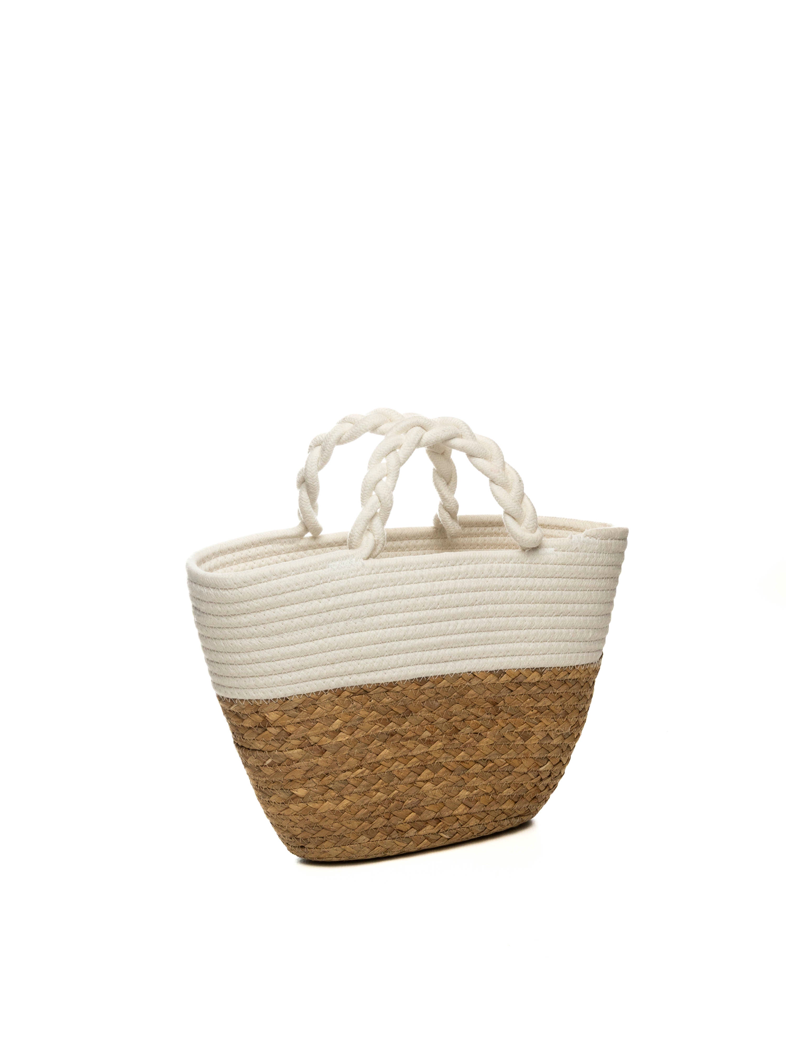 HATYOU borsa a mano bianca/naturale BP0304 TESSUTO-BIANCO
