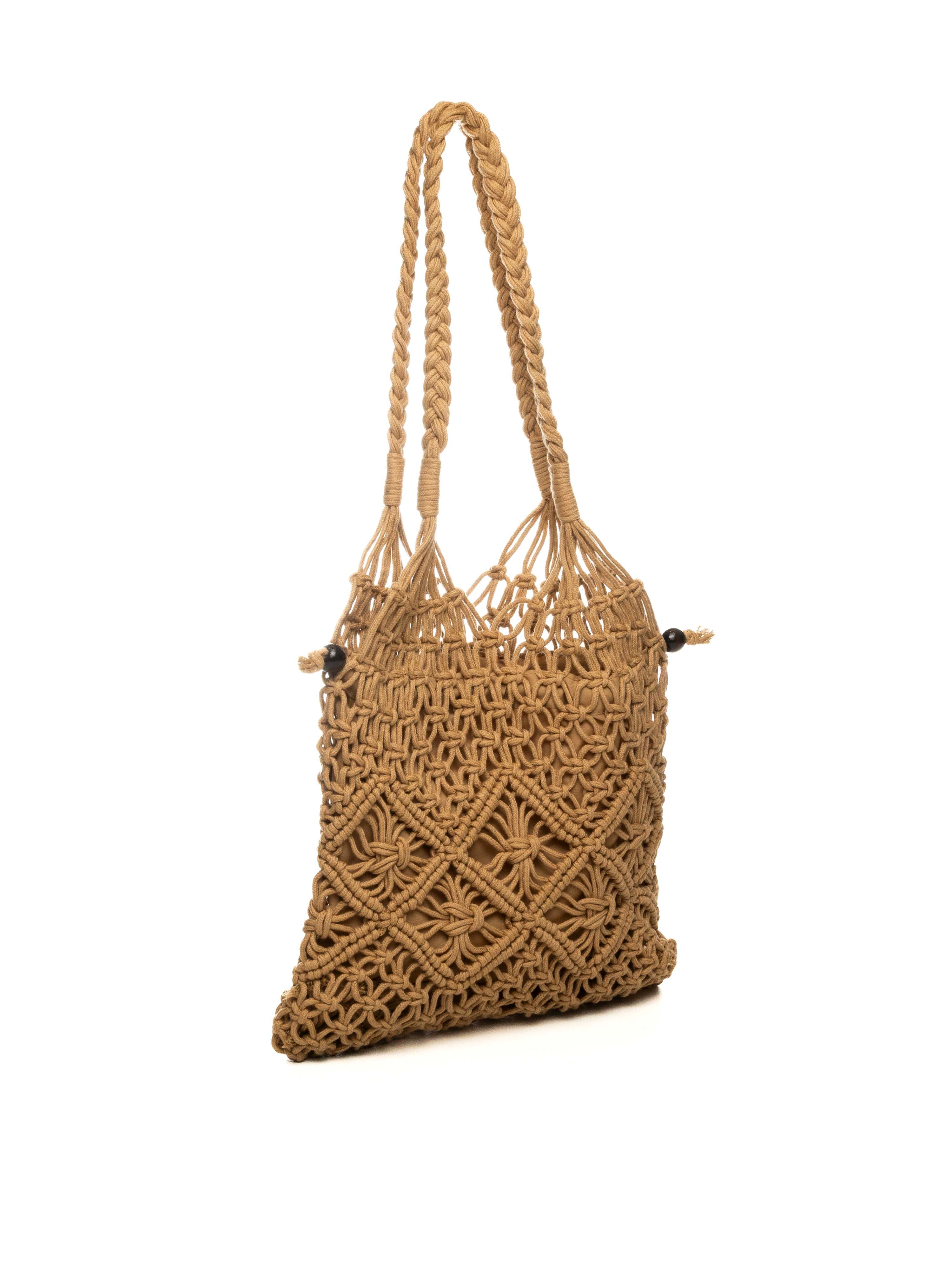HATYOU borsa a spalla macramé cammello BP0328 MACRAME-CAMMELLO