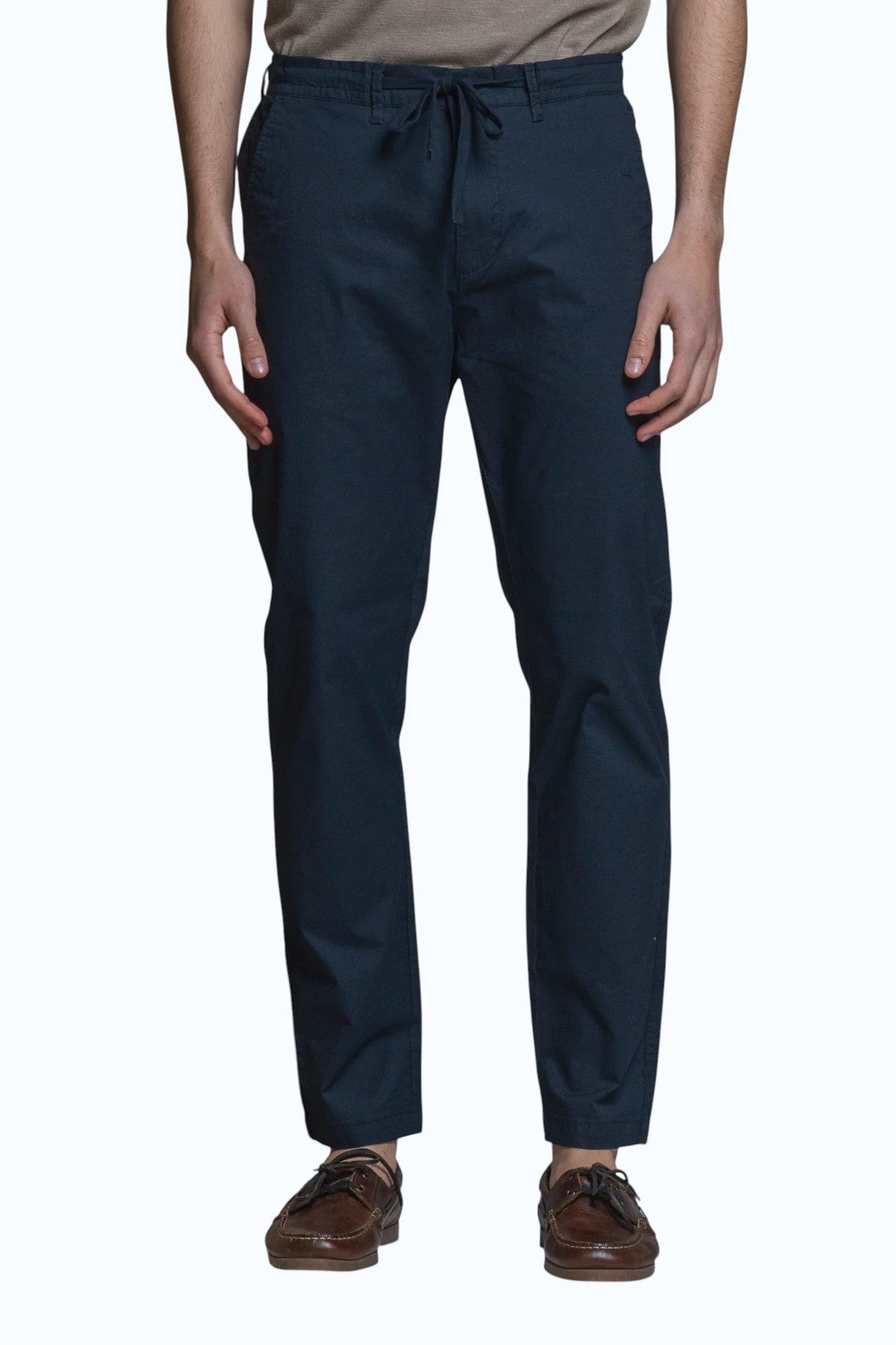 IMPURE pantalone cotone blu AXEL POPELINE-C01