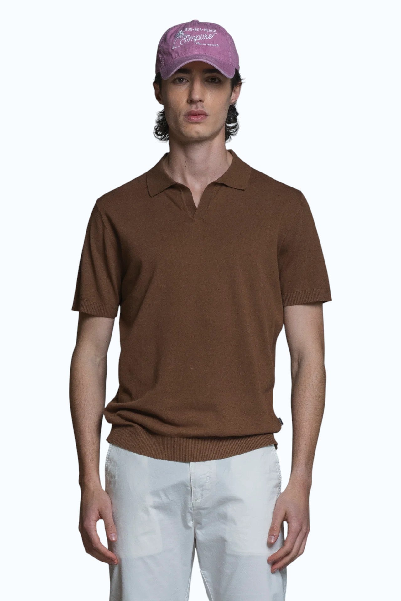 IMPURE polo cotone marrone CLARK COTONE-157