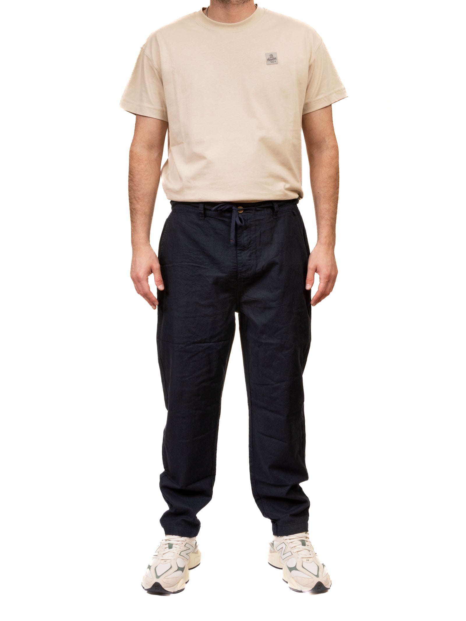 IMPURE pantalone lino blu MILES LINO-C01