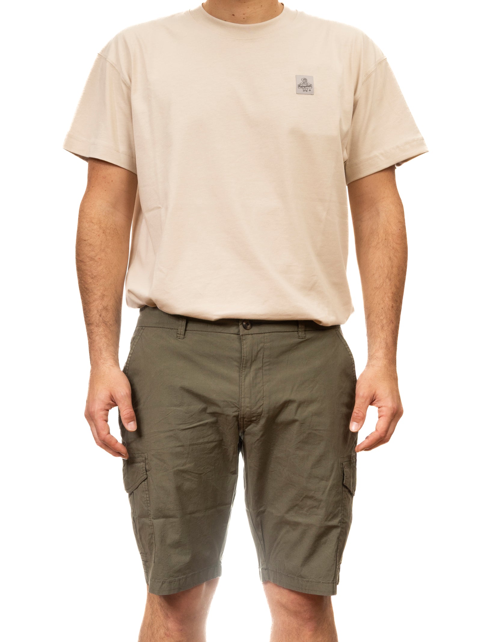 IMPURE bermuda spike verde militare SPIKE POPELINE-C03