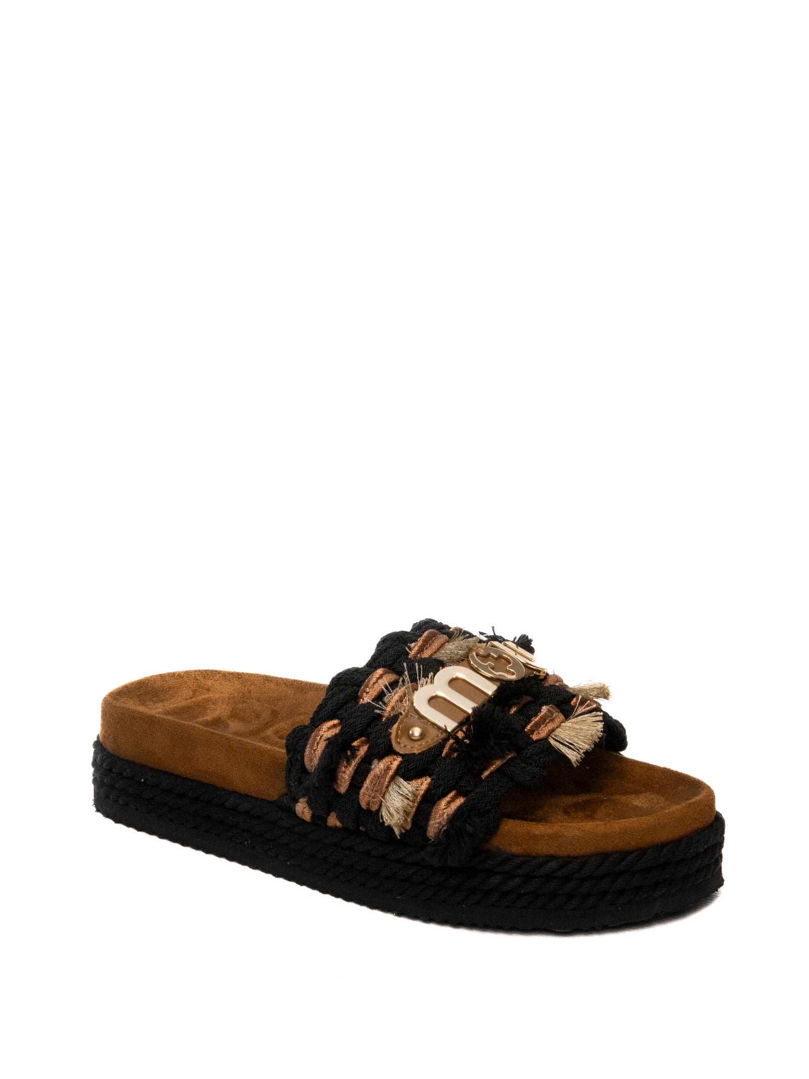 MOU Sandalo frange nero 451008K ROPE-BLACK