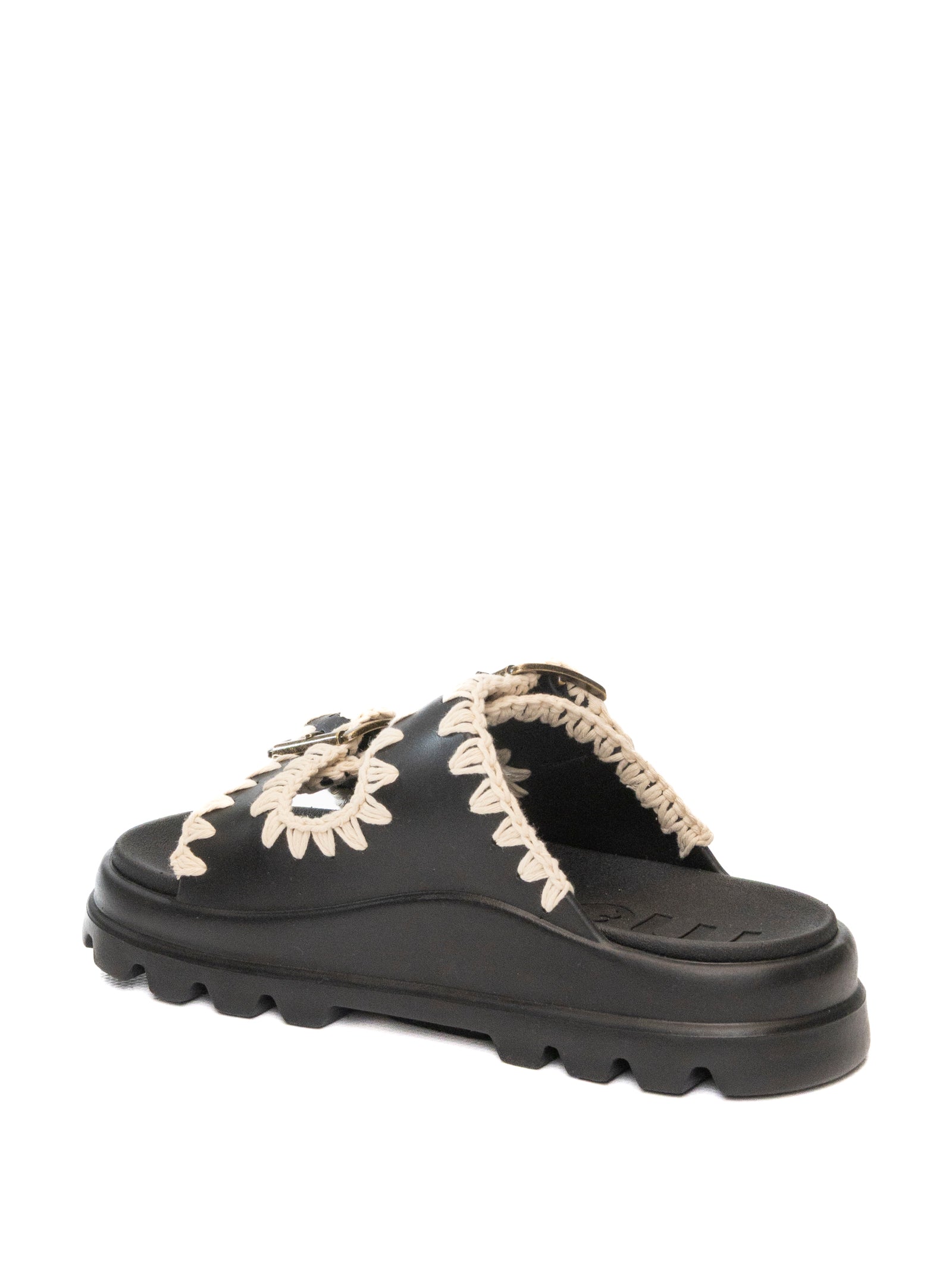 MOU Sandalo doppia fibbia gomma nero 661001N GUM-BKW
