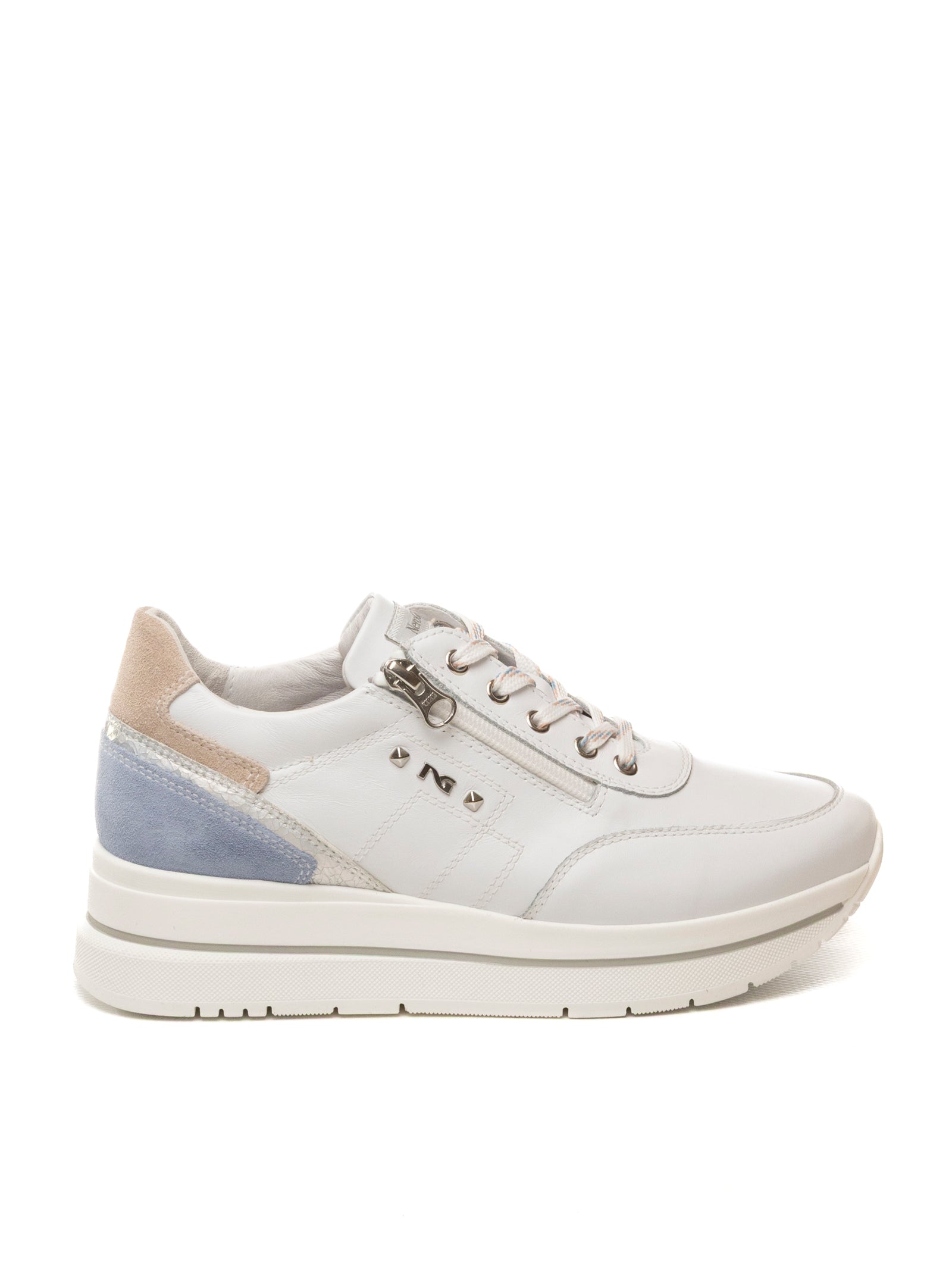 NERO GIARDINI Sneaker pelle bianco/azzurro/rosa E615203 SKIPPER-707