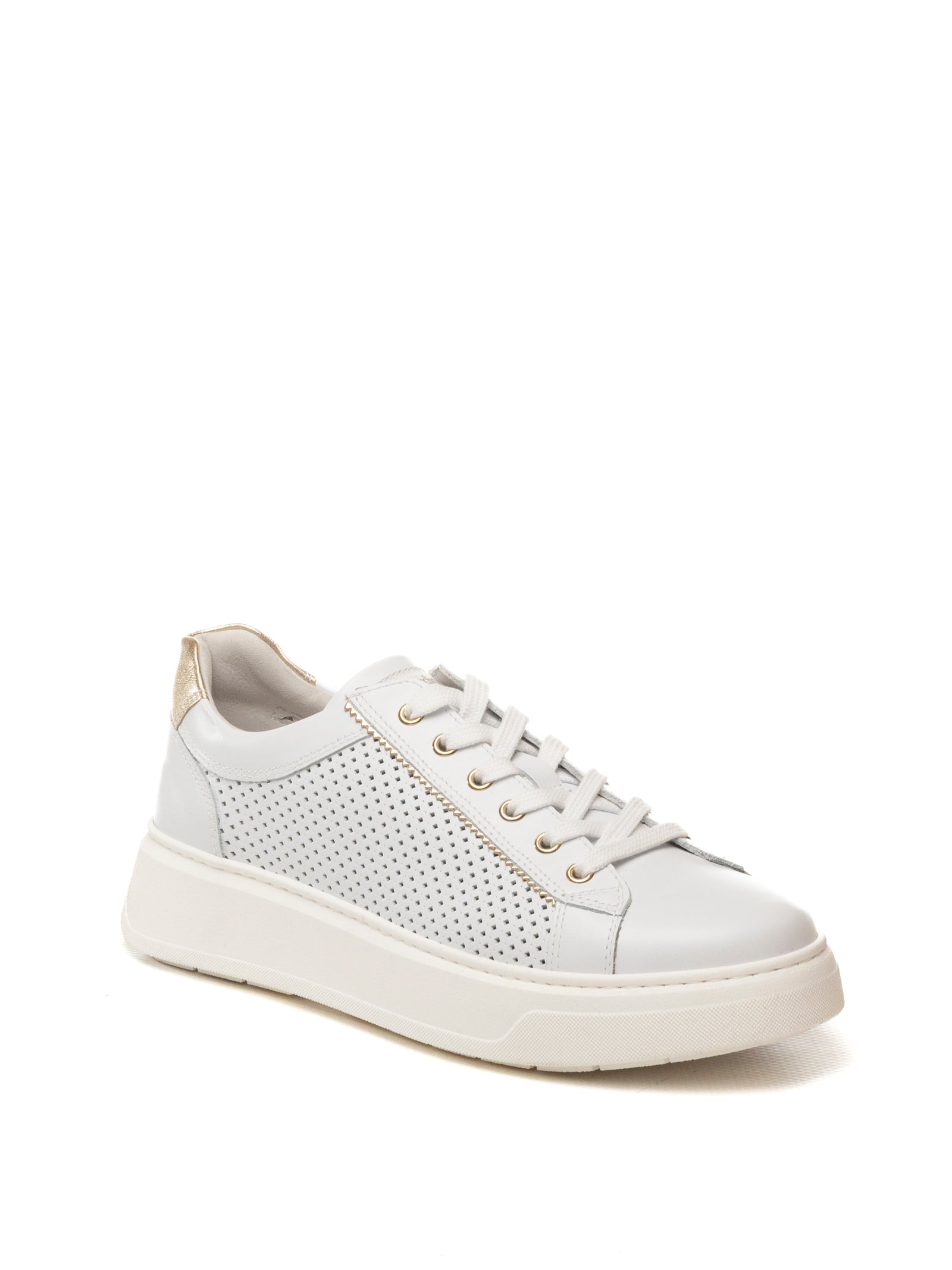 NERO GIARDINI Sneaker pelle traforata bianco E615274 SKIPPER-707