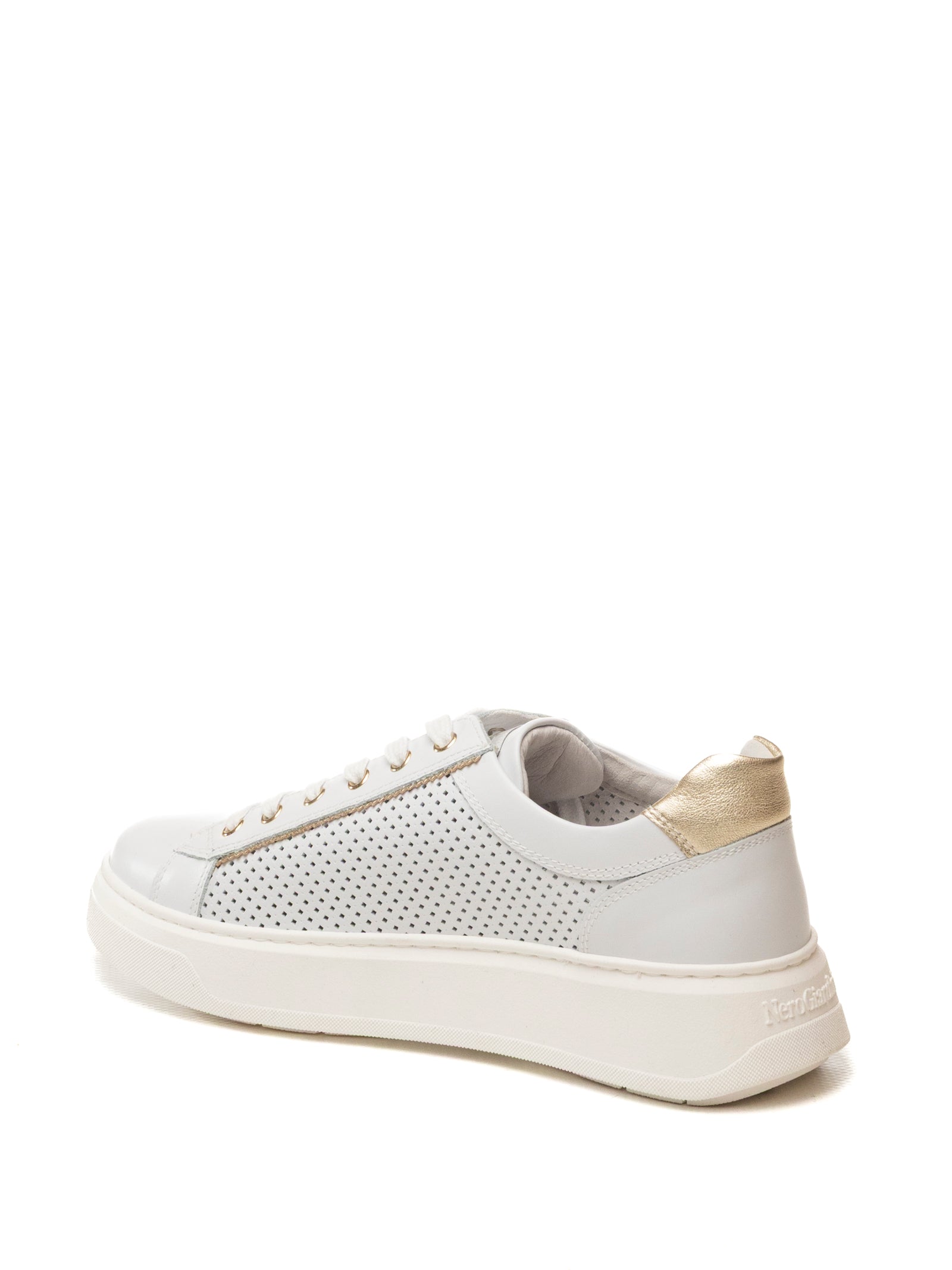 NERO GIARDINI Sneaker pelle traforata bianco E615274 SKIPPER-707