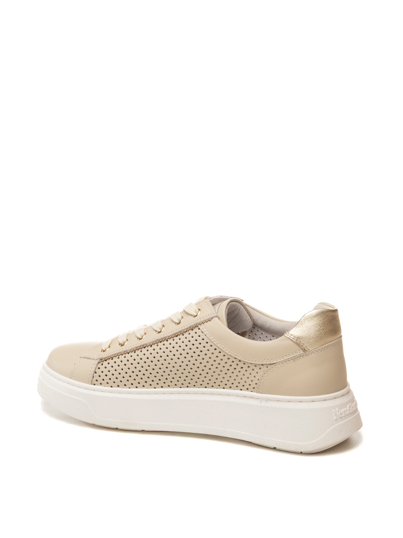 NERO GIARDINI Sneaker forata pelle beige E615274 VELVET-710