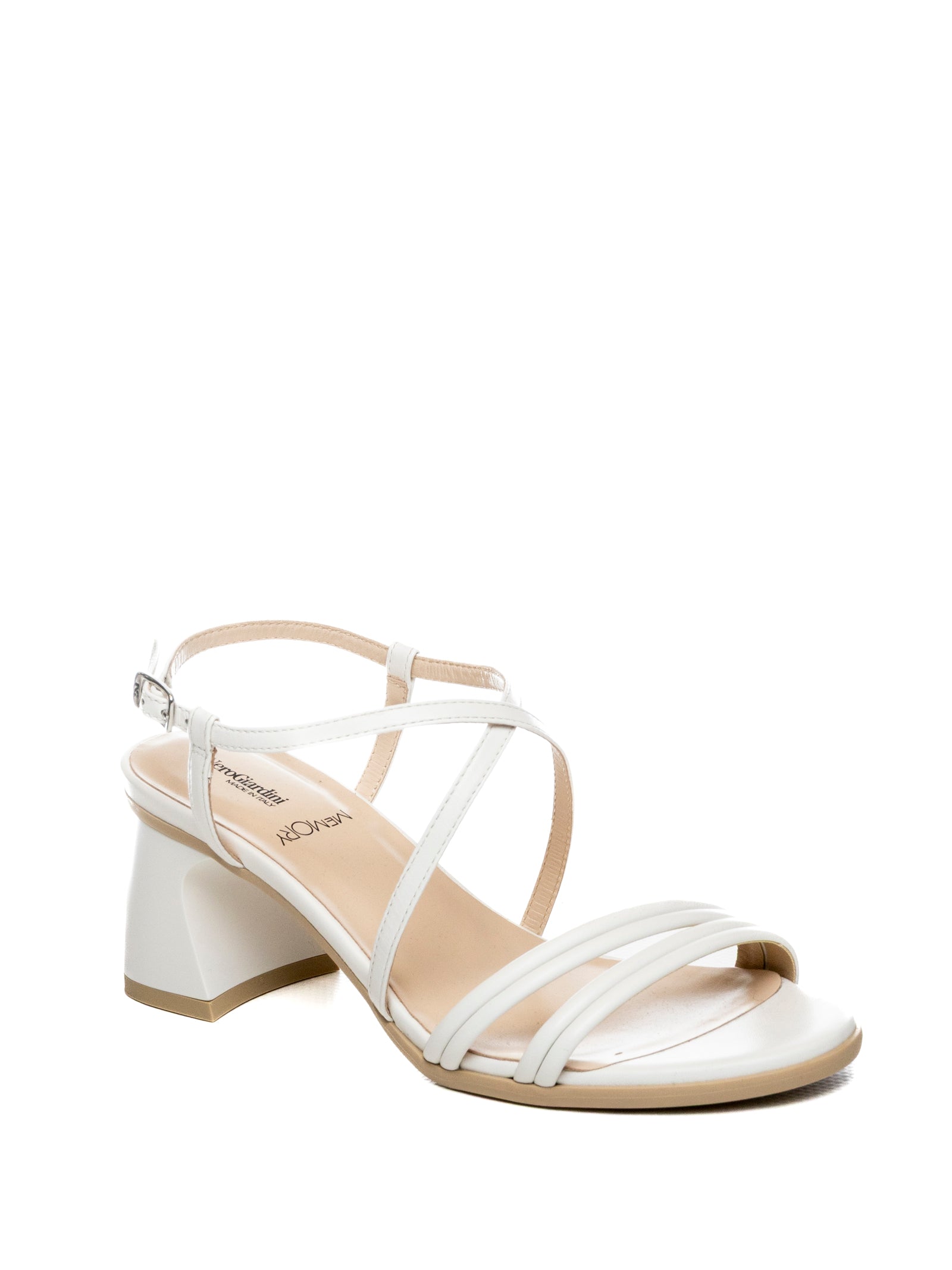 NERO GIARDINI Sandalo pelle bianco E615740 PANDORA-BIANCO
