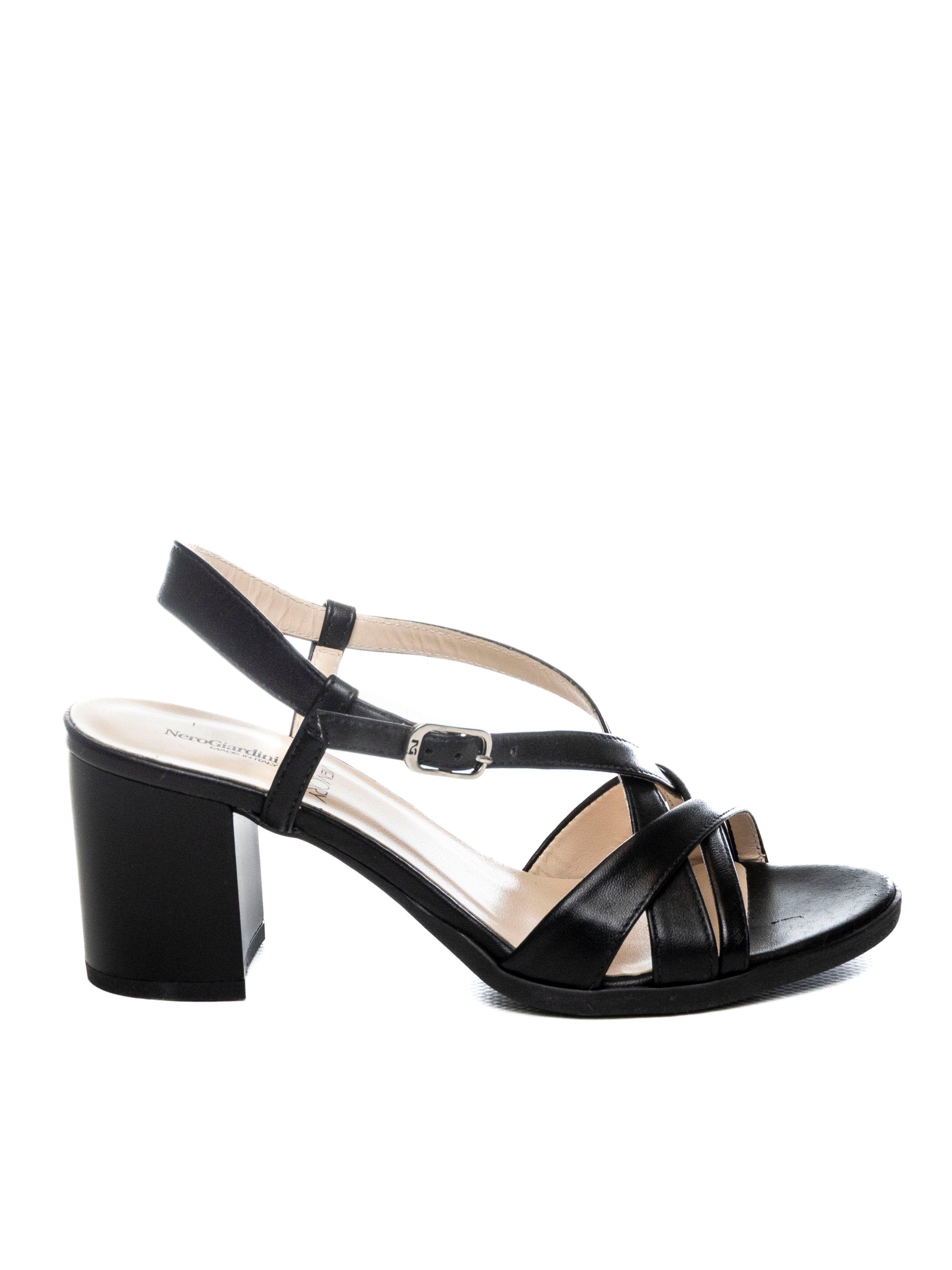 NERO GIARDINI Sandalo pelle nero E615752 PANDORA-NERO