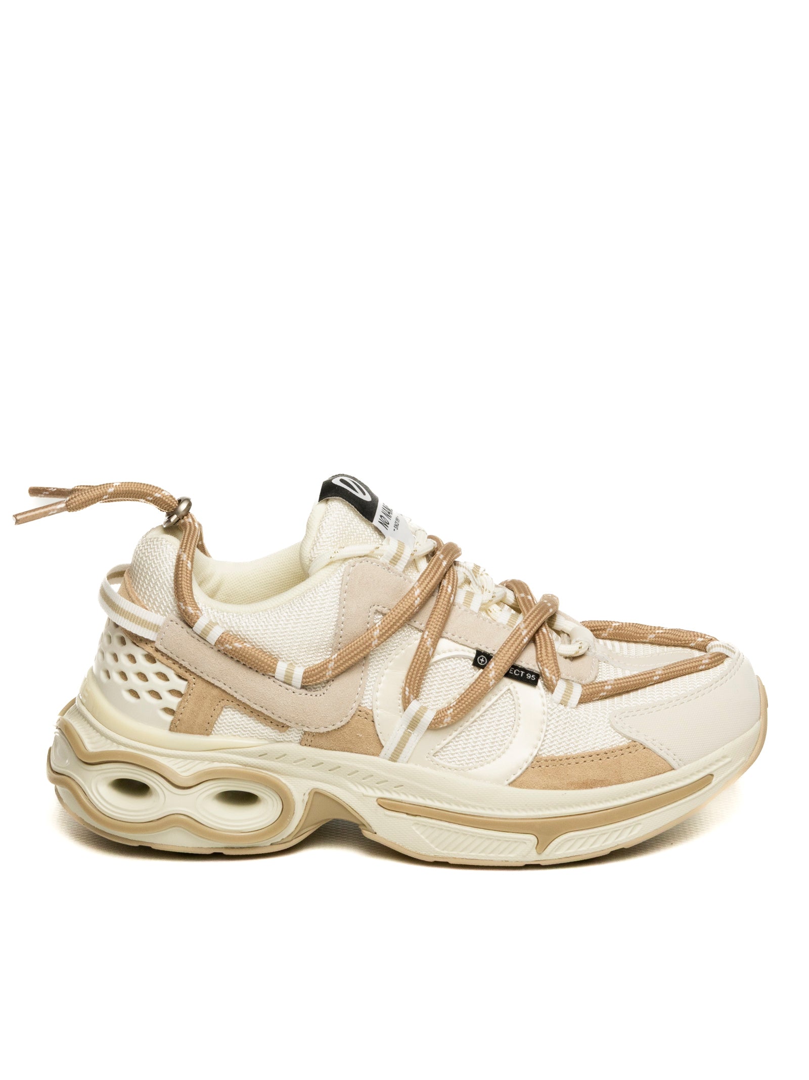 NO NAME Sneaker willo bianco/beige WILLO RUNNER SUEDE-DOVE/SAND