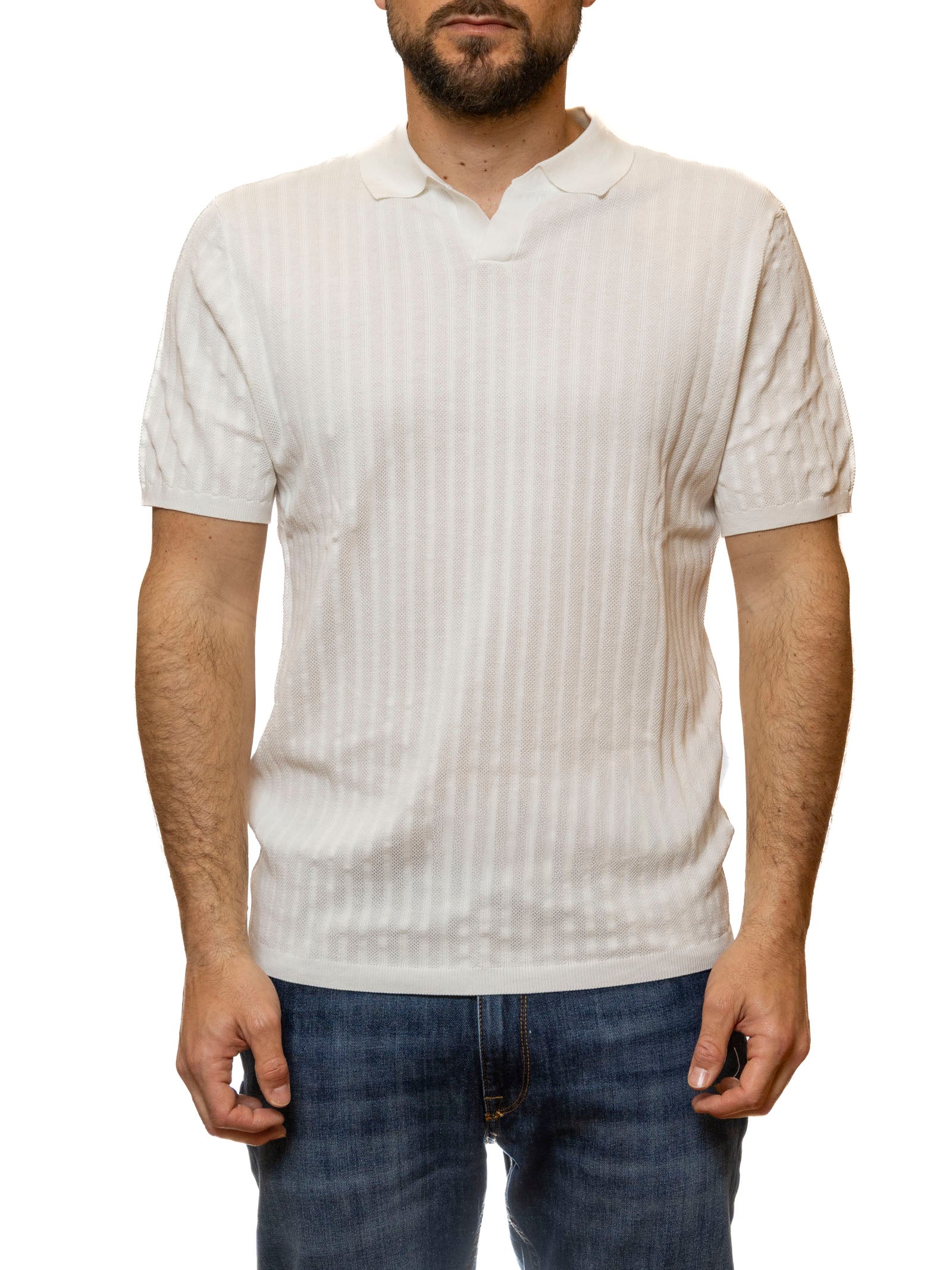 PEOPLE OF SHIBUYA girocollo cotone bianco SHIKO PM444-007