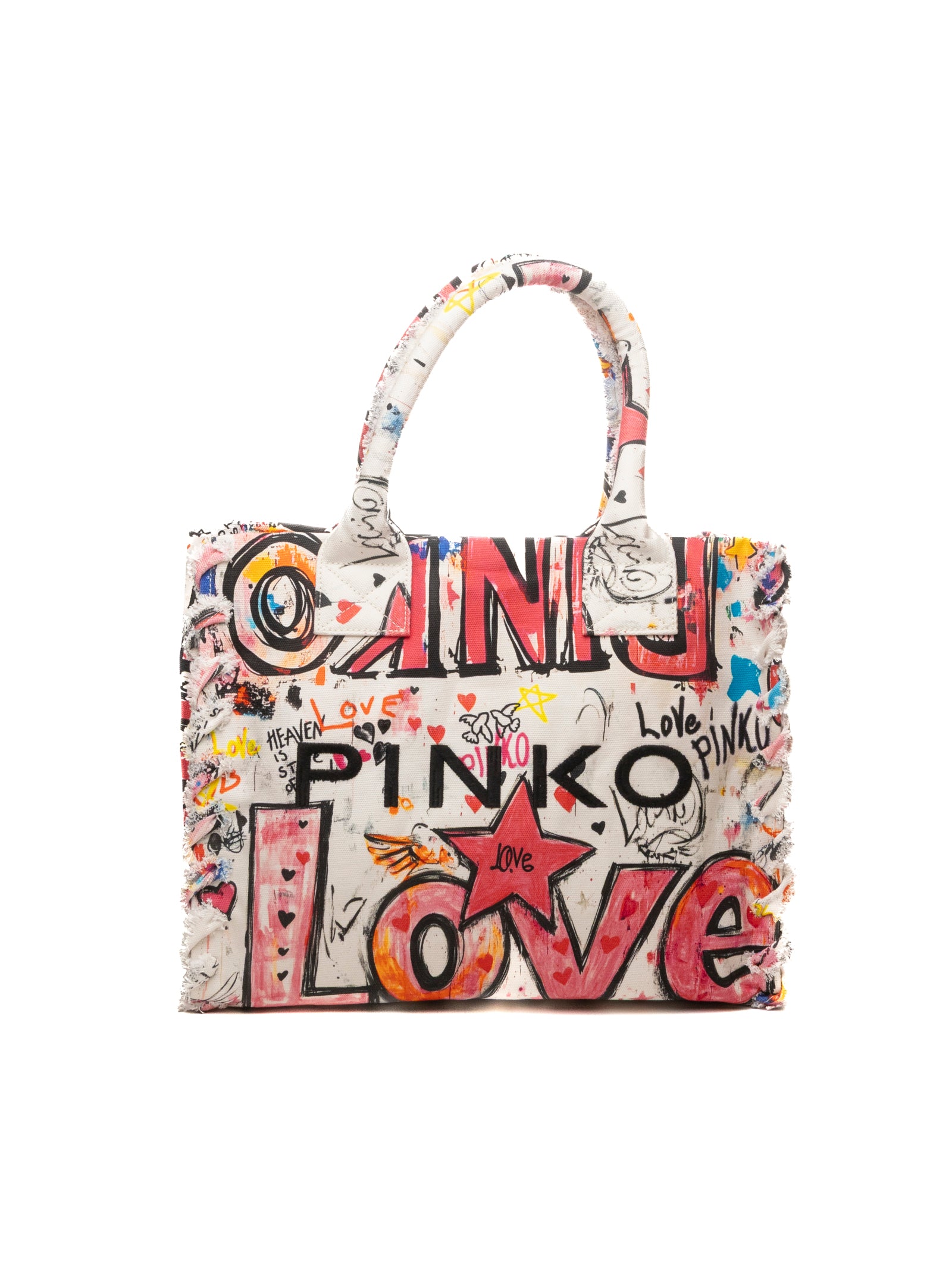 PINKO borsa a mano beach shopper bianco multi 106673-A3A4 BEACH SHOPPER-ZW0Q