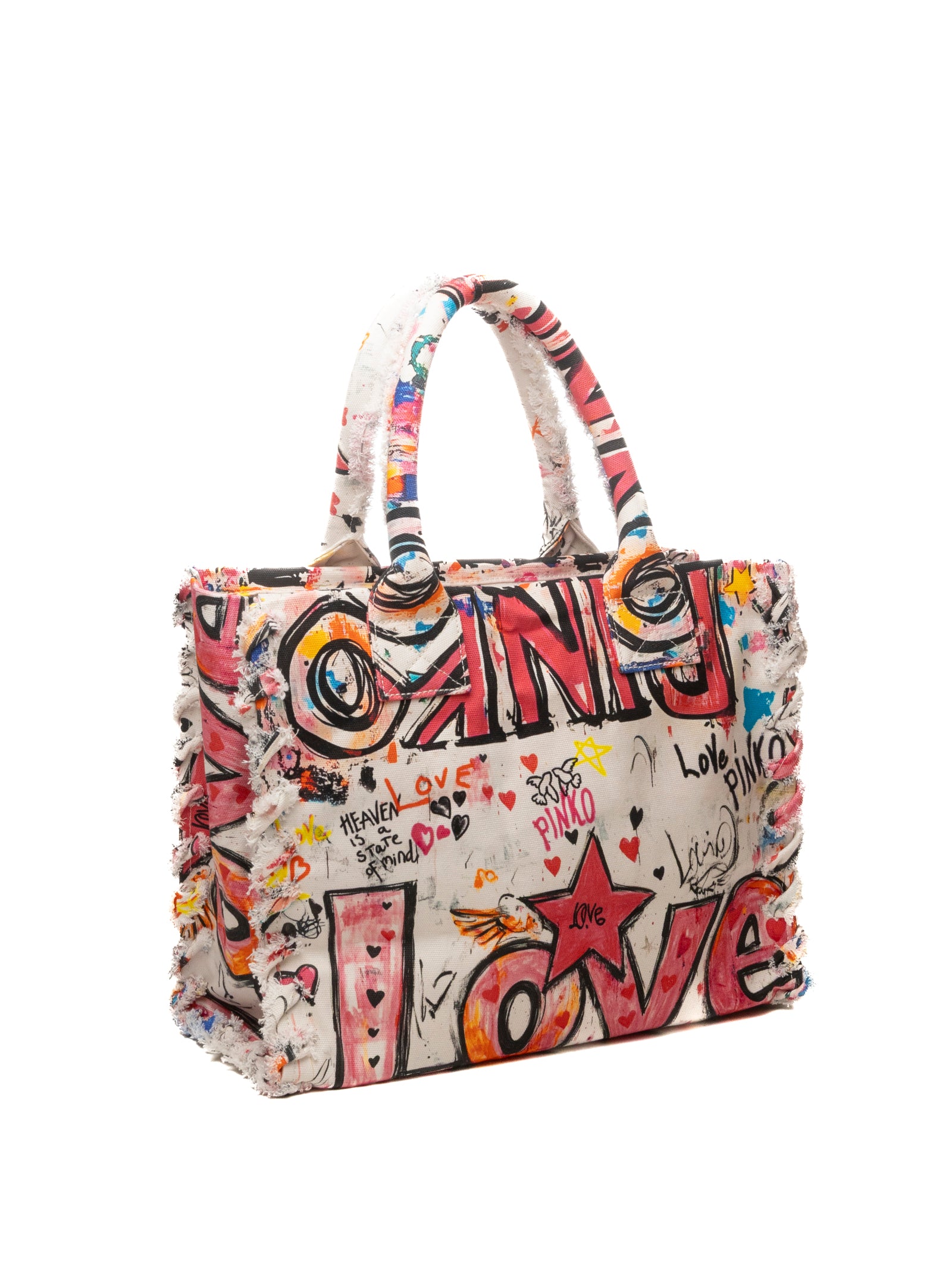 PINKO borsa a mano beach shopper bianco multi 106673-A3A4 BEACH SHOPPER-ZW0Q