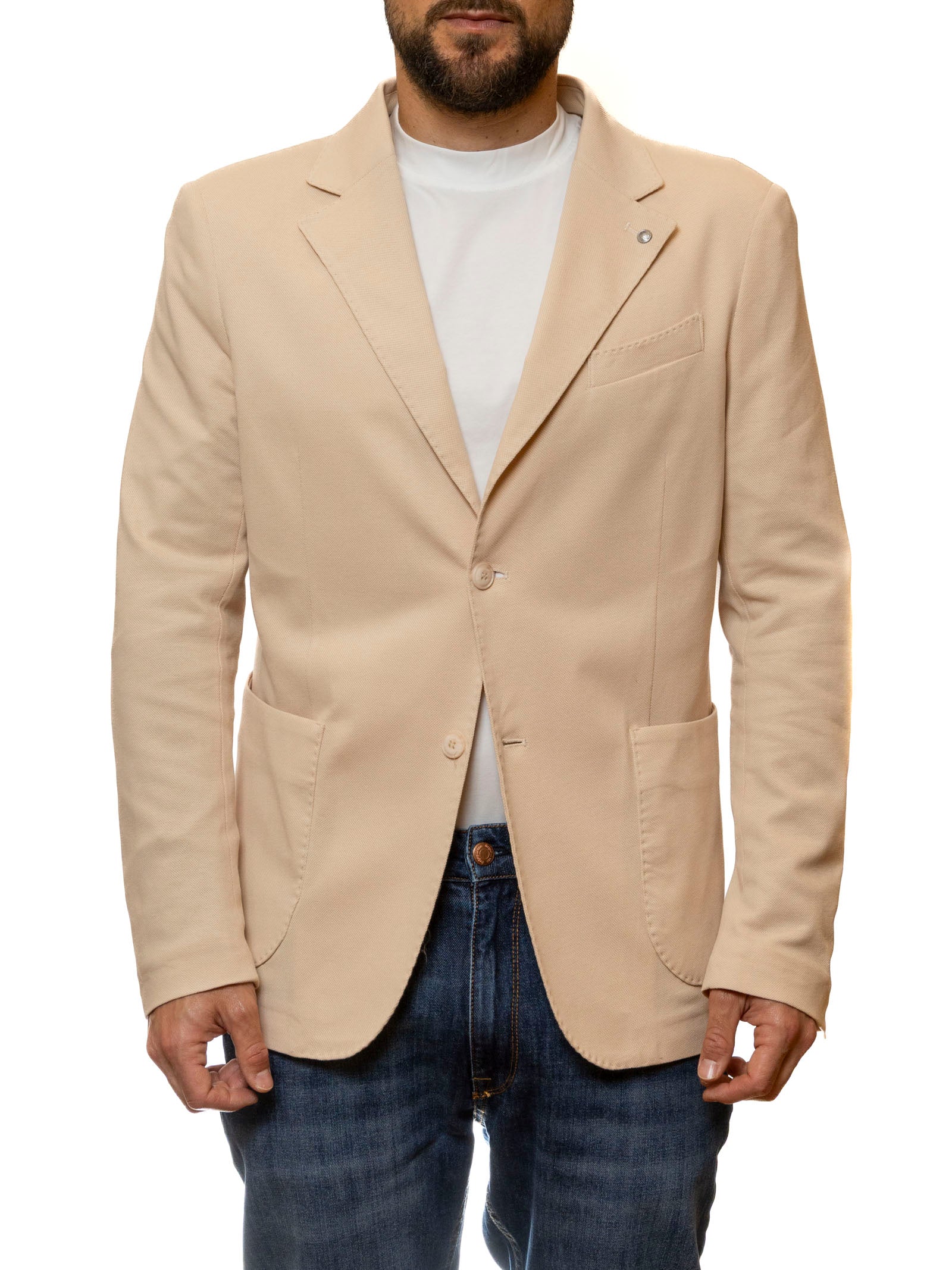 QB24 giacca cotone beige 0126014 COTONE-SAND